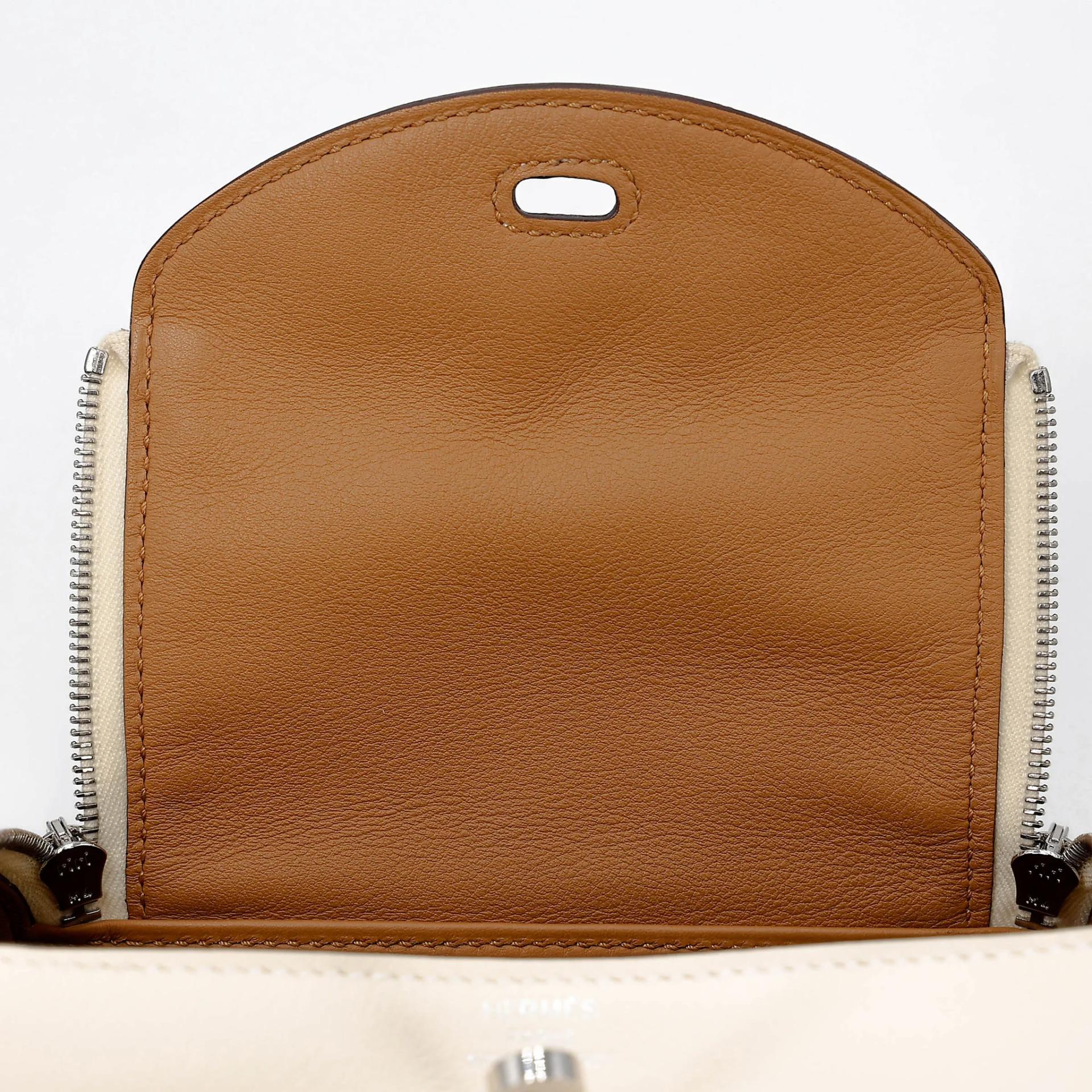 Very Good ( Rank A) HERMÈS Mini Lindy Verso Nata (I2) Sesame (2S) Swift Palladium hardware B (2023) - 19