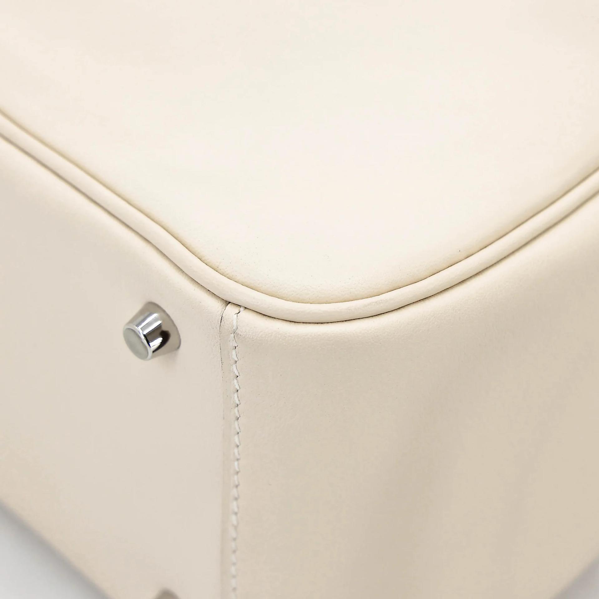 Very Good ( Rank A) HERMÈS Mini Lindy Verso Nata (I2) Sesame (2S) Swift Palladium hardware B (2023) - 11