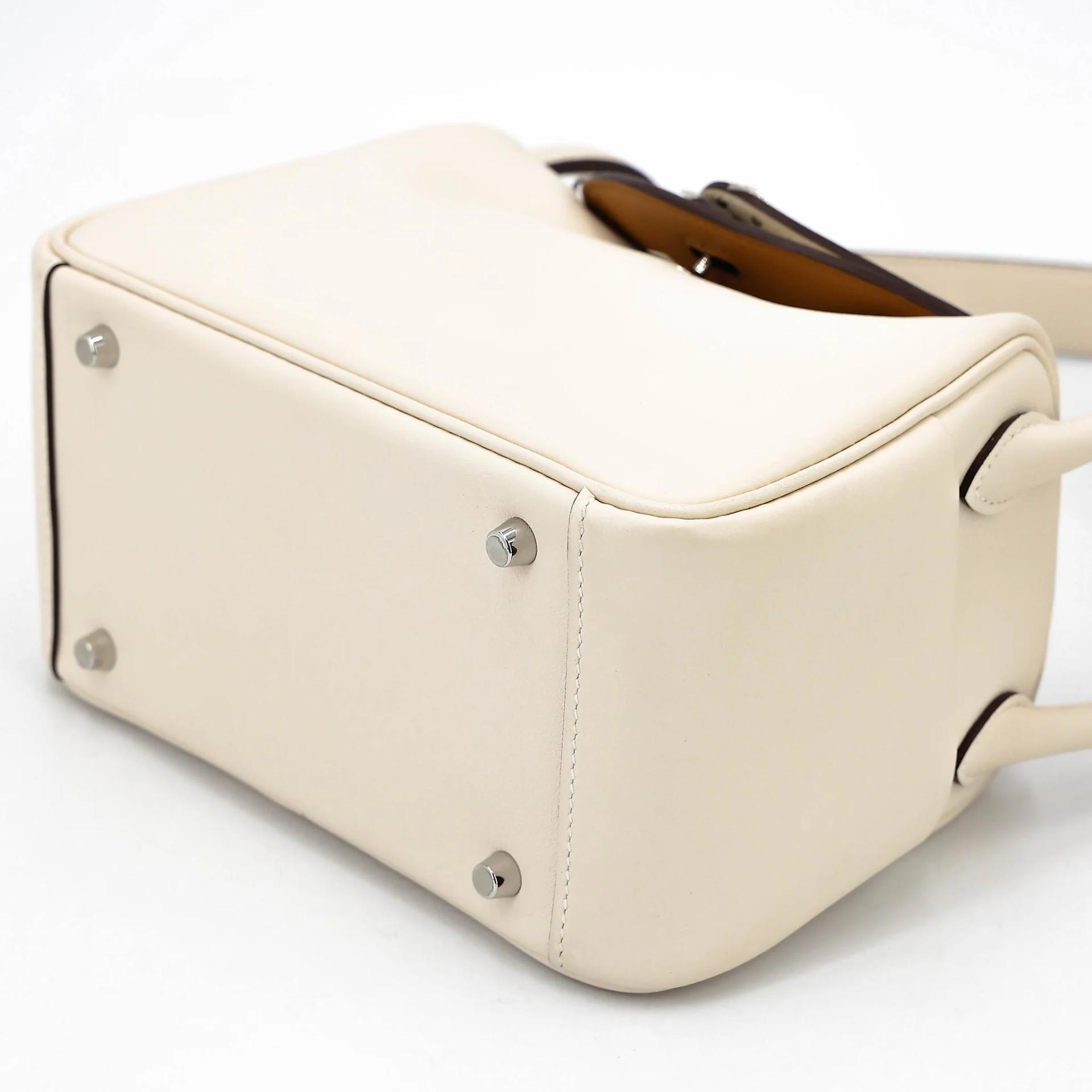 Very Good ( Rank A) HERMÈS Mini Lindy Verso Nata (I2) Sesame (2S) Swift Palladium hardware B (2023) - 5