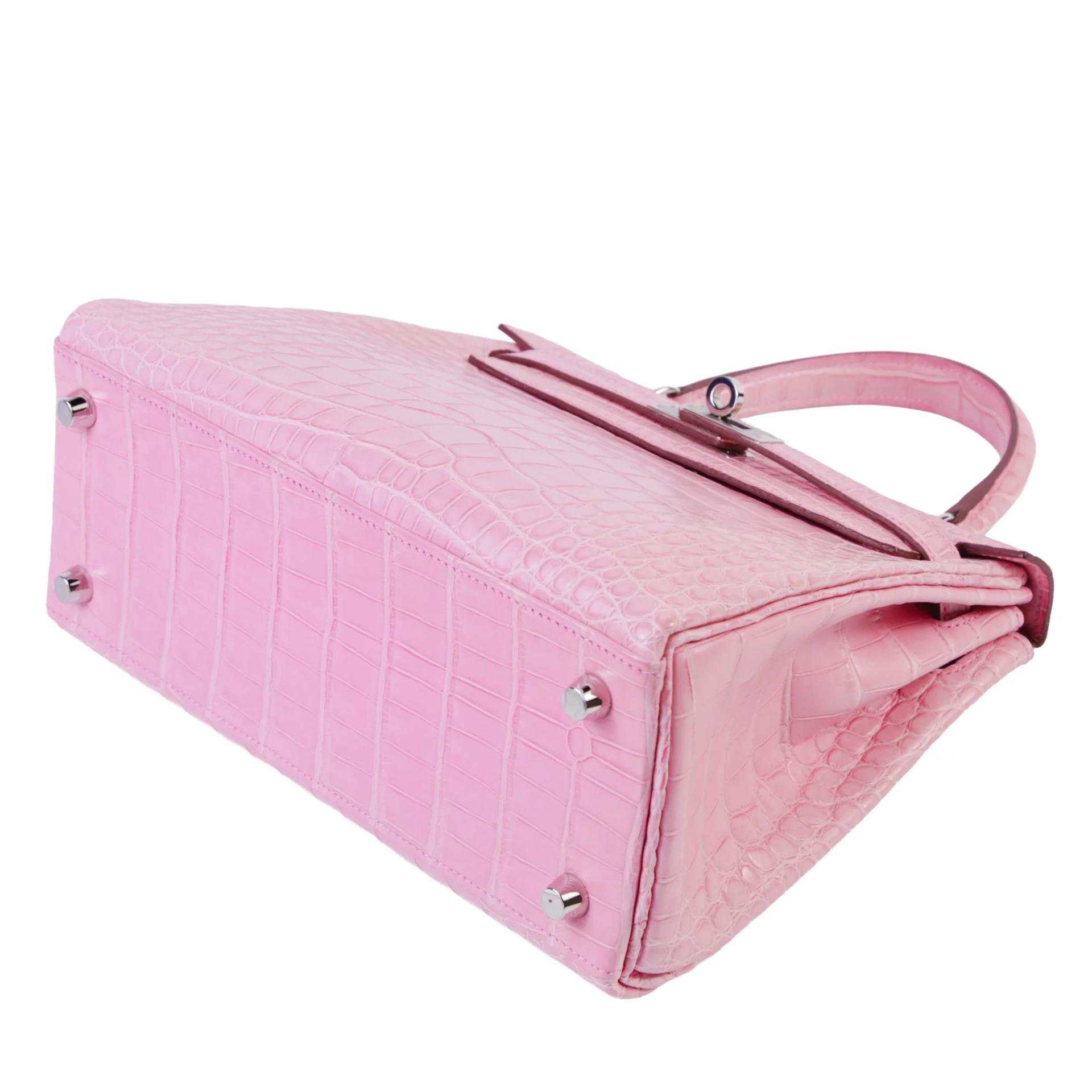 SA超美品 HERMÈS 愛馬仕 Kelly 25 5P 粉色 Pink □ 短吻鱷 霧面 銀扣 D刻 2019年 - 5