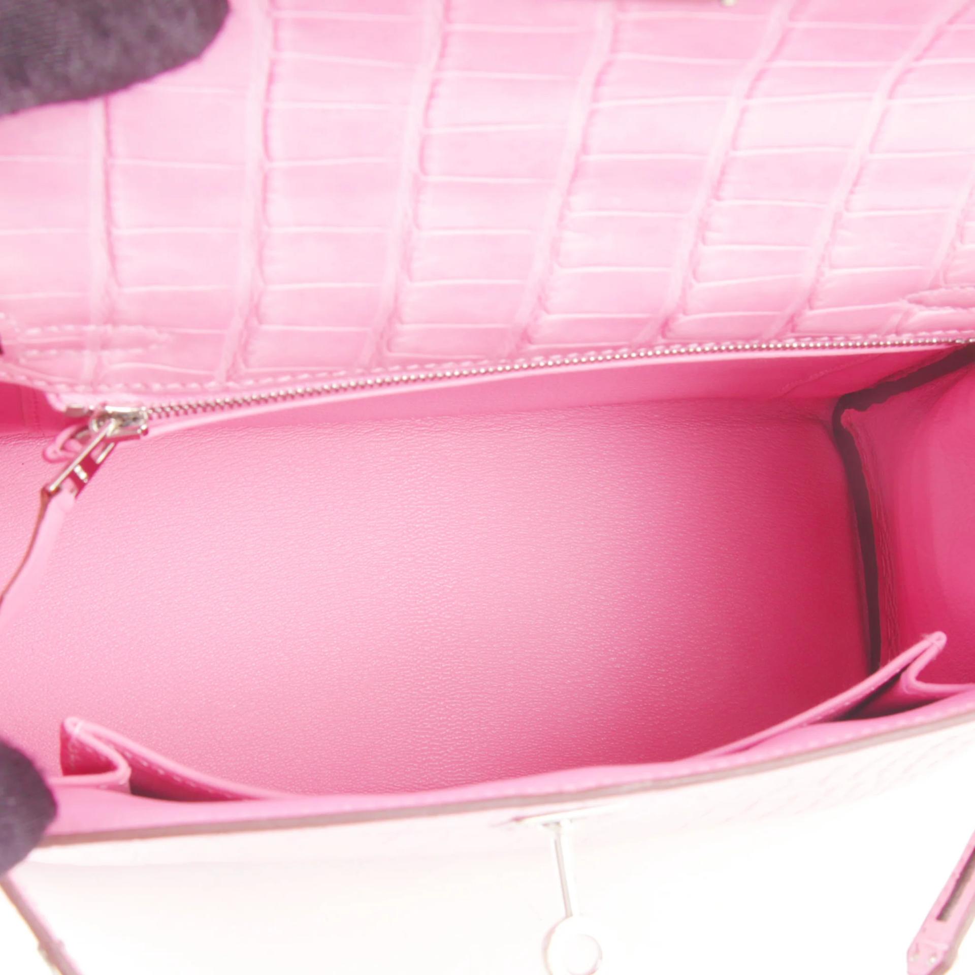 SA超美品 HERMÈS 愛馬仕 Kelly 25 5P 粉色 Pink □ 短吻鱷 霧面 銀扣 D刻 2019年 - 10