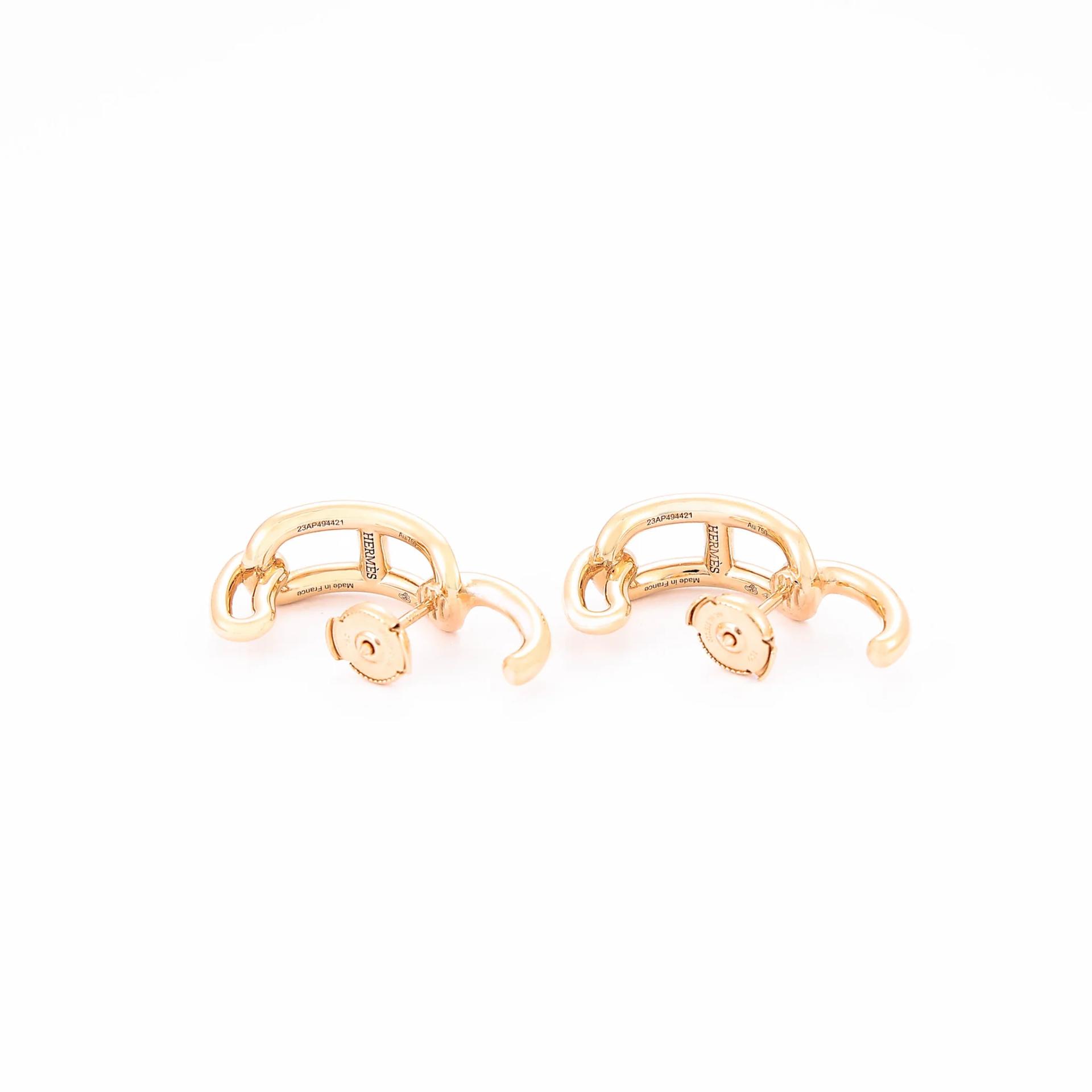 Excellent ( Rank SA ) HERMÈS Adage Earrings Rose Gold 18K Rose Gold Diamond - 5