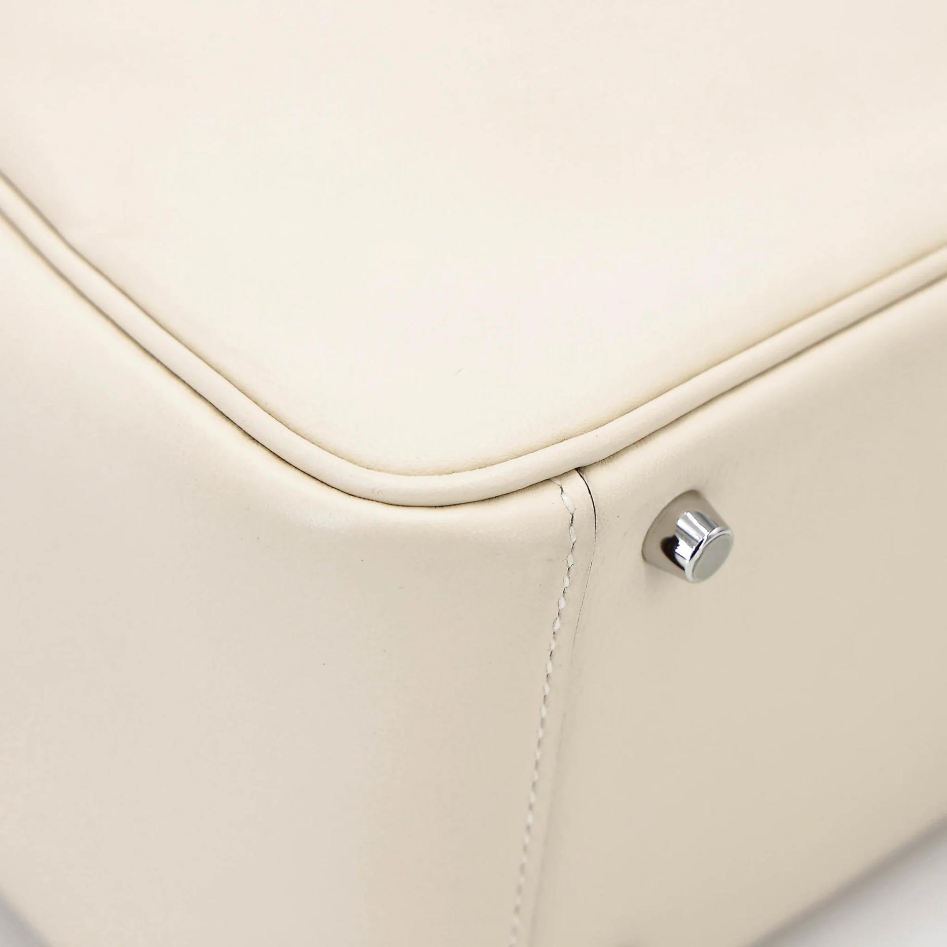 Very Good ( Rank A) HERMÈS Mini Lindy Verso Nata (I2) Sesame (2S) Swift Palladium hardware B (2023) - 12