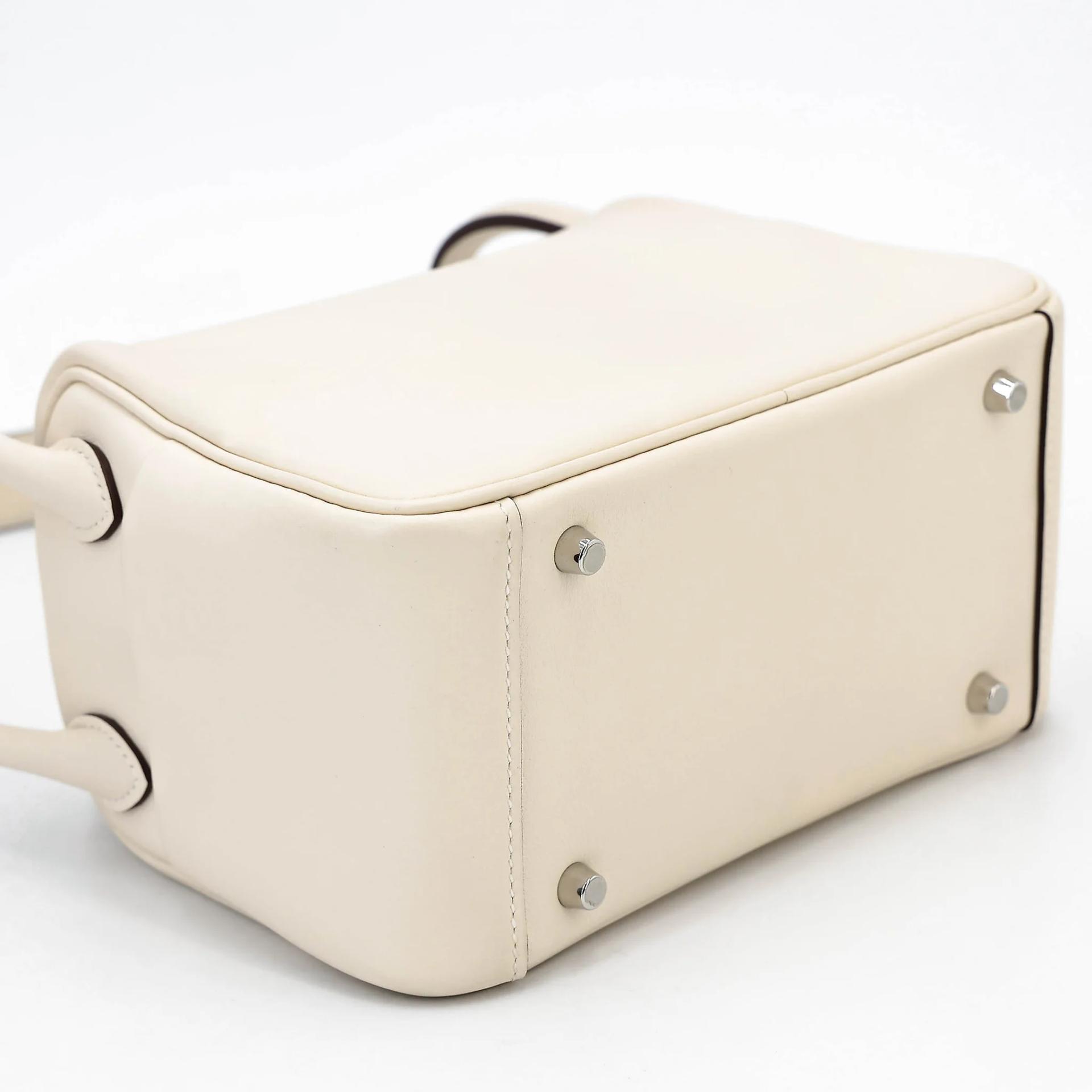 Very Good ( Rank A) HERMÈS Mini Lindy Verso Nata (I2) Sesame (2S) Swift Palladium hardware B (2023) - 8