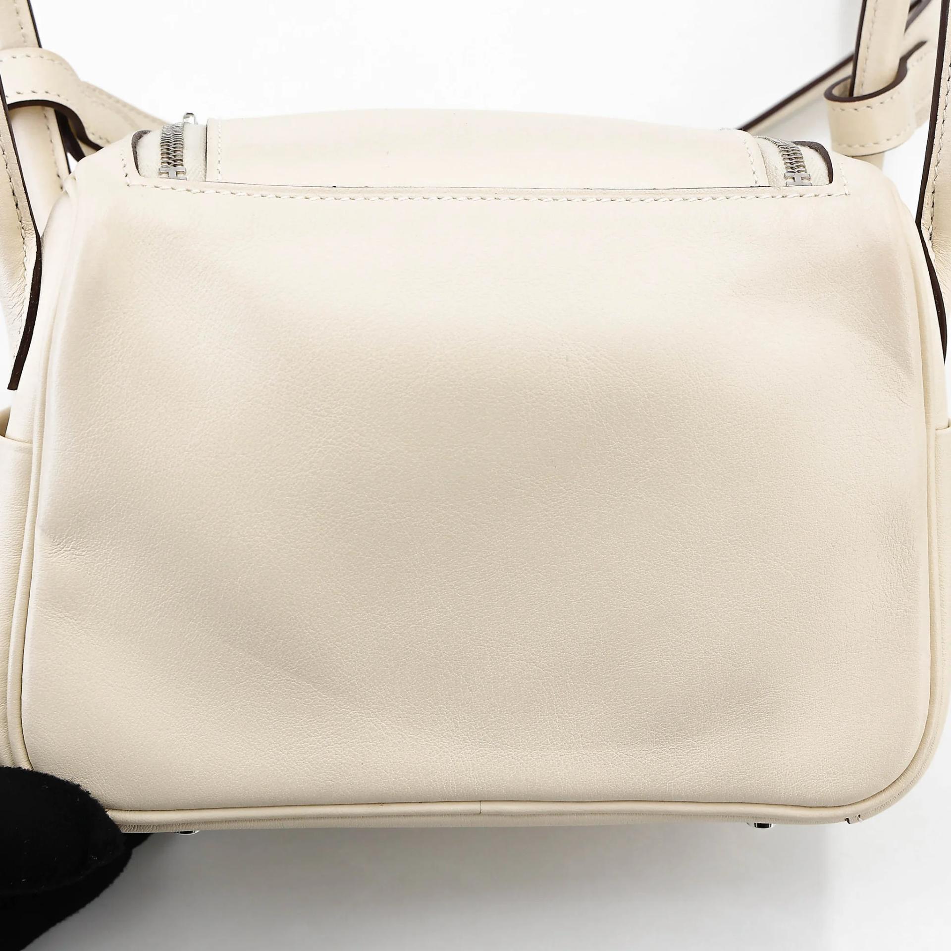 Very Good ( Rank A) HERMÈS Mini Lindy Verso Nata (I2) Sesame (2S) Swift Palladium hardware B (2023) - 13