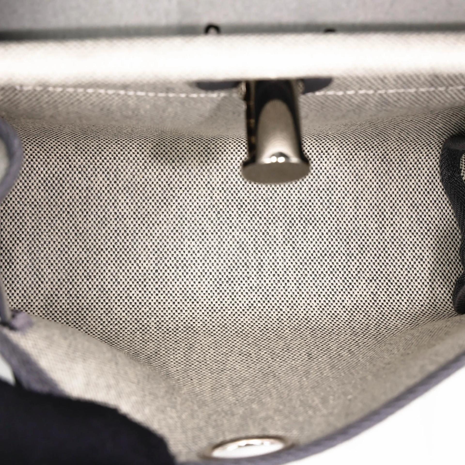 Brand New ( Rank N ) HERMÈS Herbag Mini TPM Ardoise (85) Vache Hunter Toile H canvas Palladium hardware G (2026) - 18