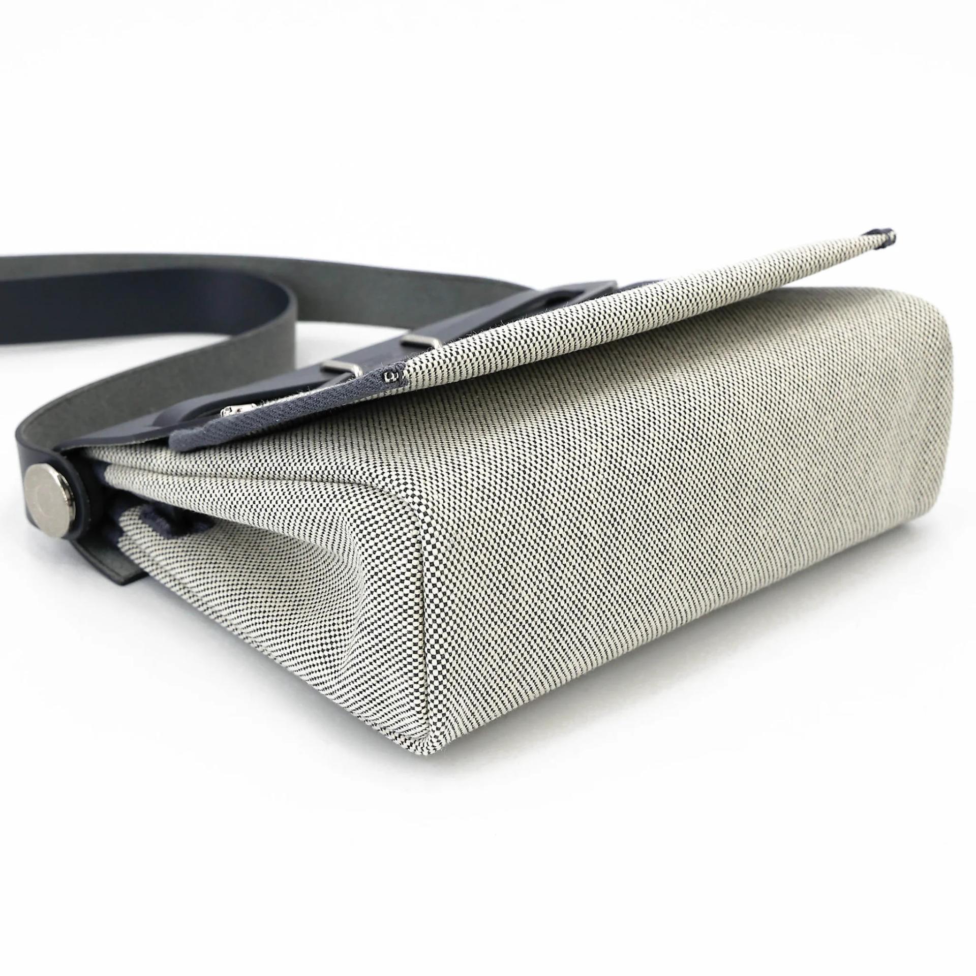 Brand New ( Rank N ) HERMÈS Herbag Mini TPM Ardoise (85) Vache Hunter Toile H canvas Palladium hardware G (2026) - 7