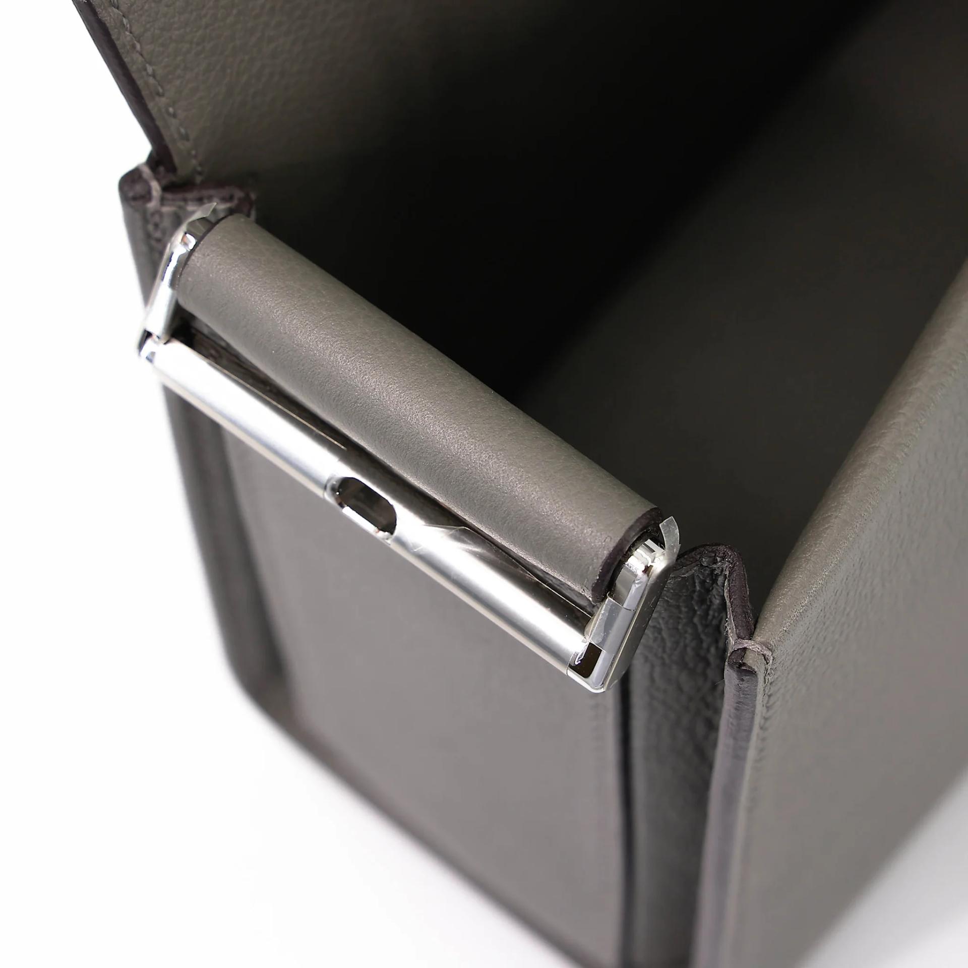 Unused ( Rank NS ) HERMÈS New Drag 22 Gris Meyer (0L) Evercolor Palladium hardware B (2023) - 18