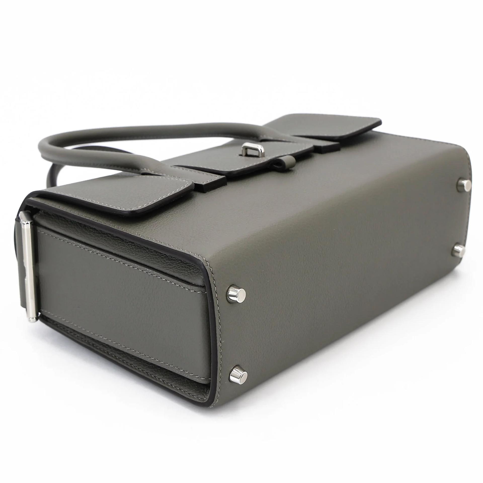 Unused ( Rank NS ) HERMÈS New Drag 22 Gris Meyer (0L) Evercolor Palladium hardware B (2023) - 5