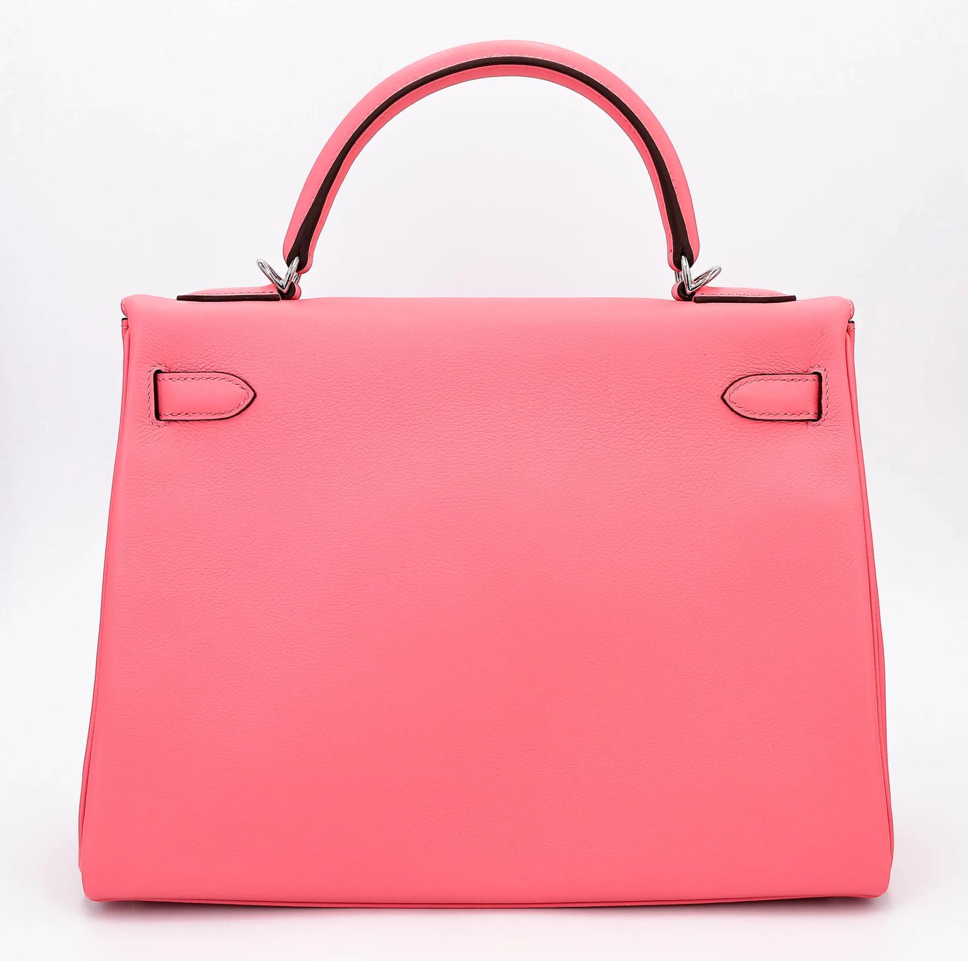 Unused ( Rank NS ) HERMÈS Kelly 32 Verso Rose d’Ete (K4) Terre Battue (R1) Evercolor Palladium hardware Y (2020) - 2