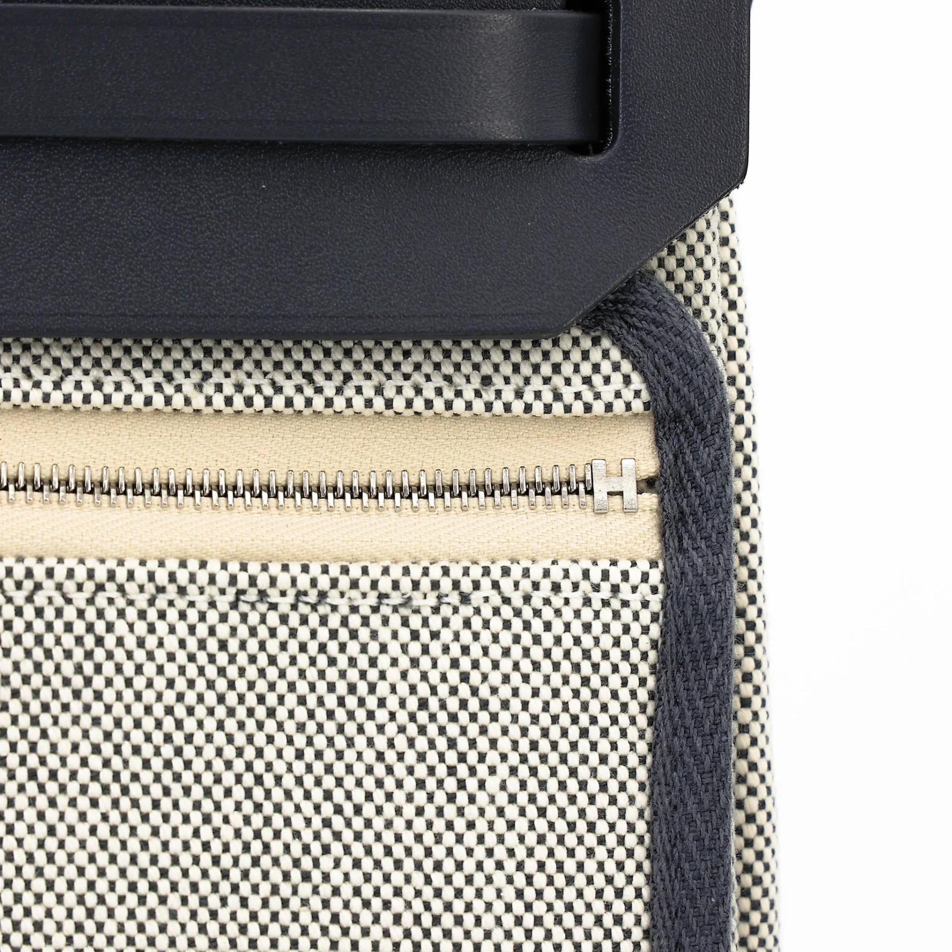 Brand New ( Rank N ) HERMÈS Herbag Mini TPM Ardoise (85) Vache Hunter Toile H canvas Palladium hardware G (2026) - 9