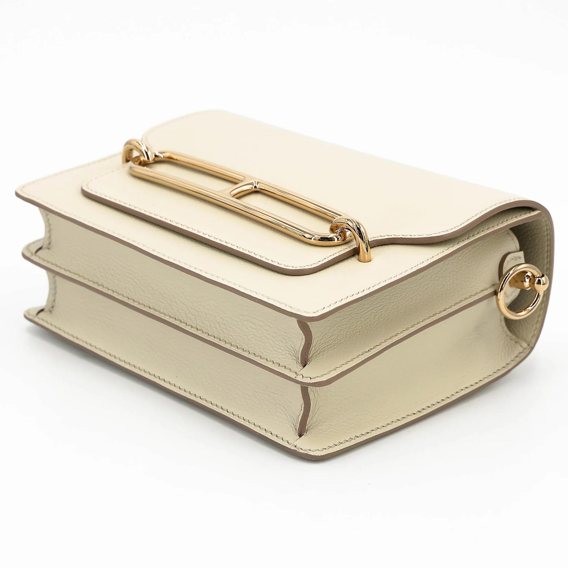 Unused ( Rank NS ) HERMÈS Roulis Mini Beton (8L) Evercolor Permabrass hardware U (2022) - 4