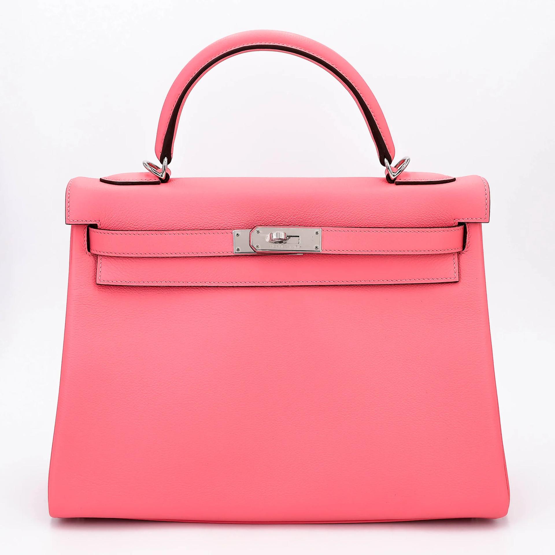 Unused ( Rank NS ) HERMÈS Kelly 32 Verso Rose d’Ete (K4) Terre Battue (R1) Evercolor Palladium hardware Y (2020) - 1
