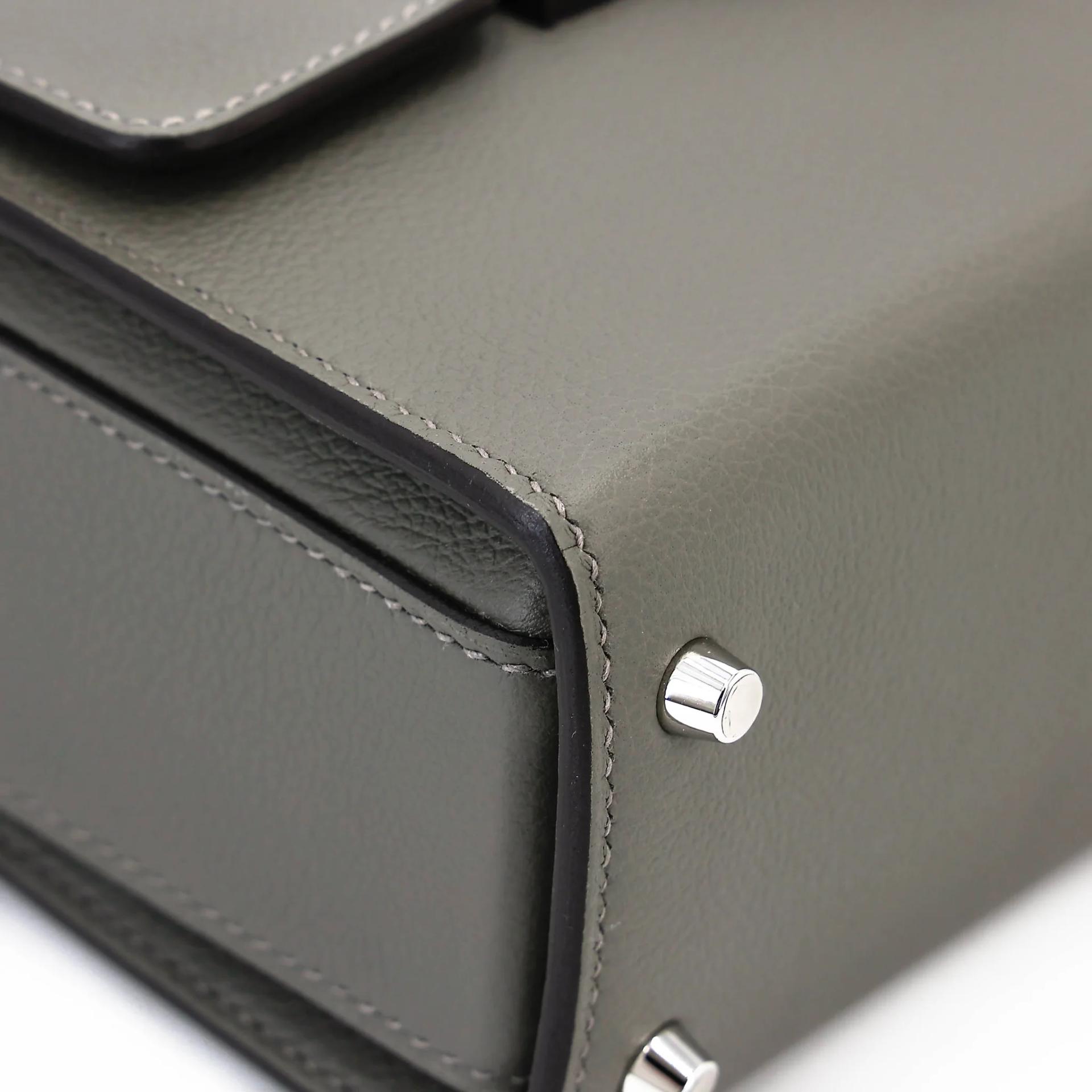 Unused ( Rank NS ) HERMÈS New Drag 22 Gris Meyer (0L) Evercolor Palladium hardware B (2023) - 9