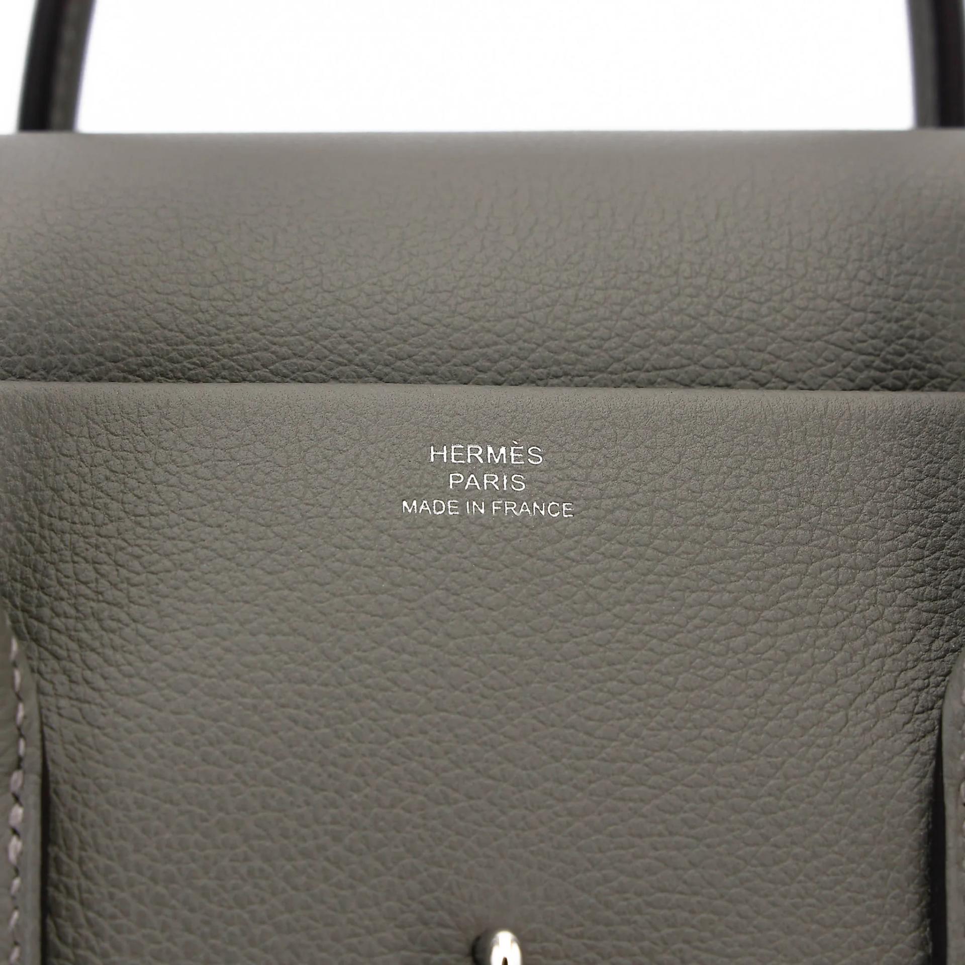 Unused ( Rank NS ) HERMÈS New Drag 22 Gris Meyer (0L) Evercolor Palladium hardware B (2023) - 15
