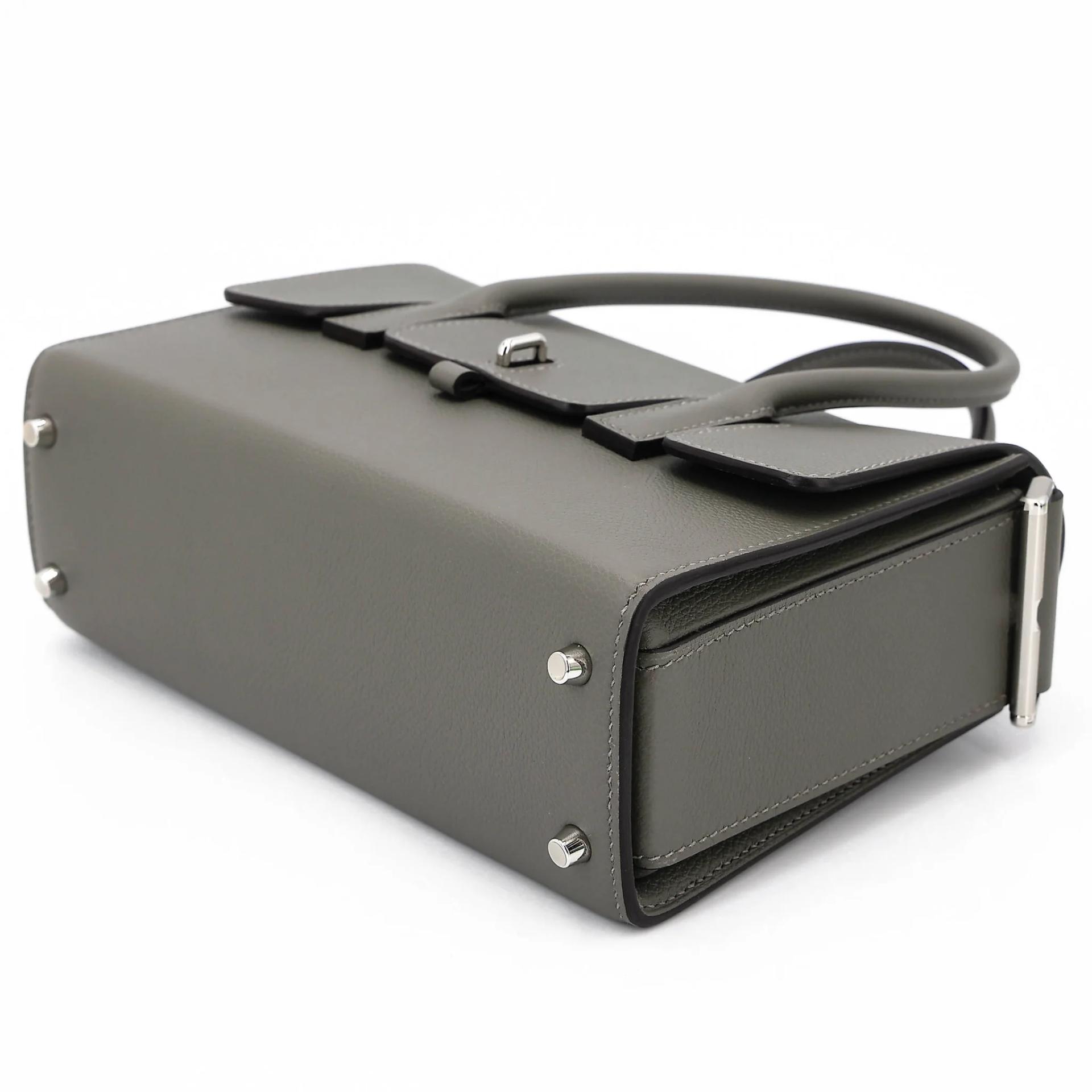 Unused ( Rank NS ) HERMÈS New Drag 22 Gris Meyer (0L) Evercolor Palladium hardware B (2023) - 4