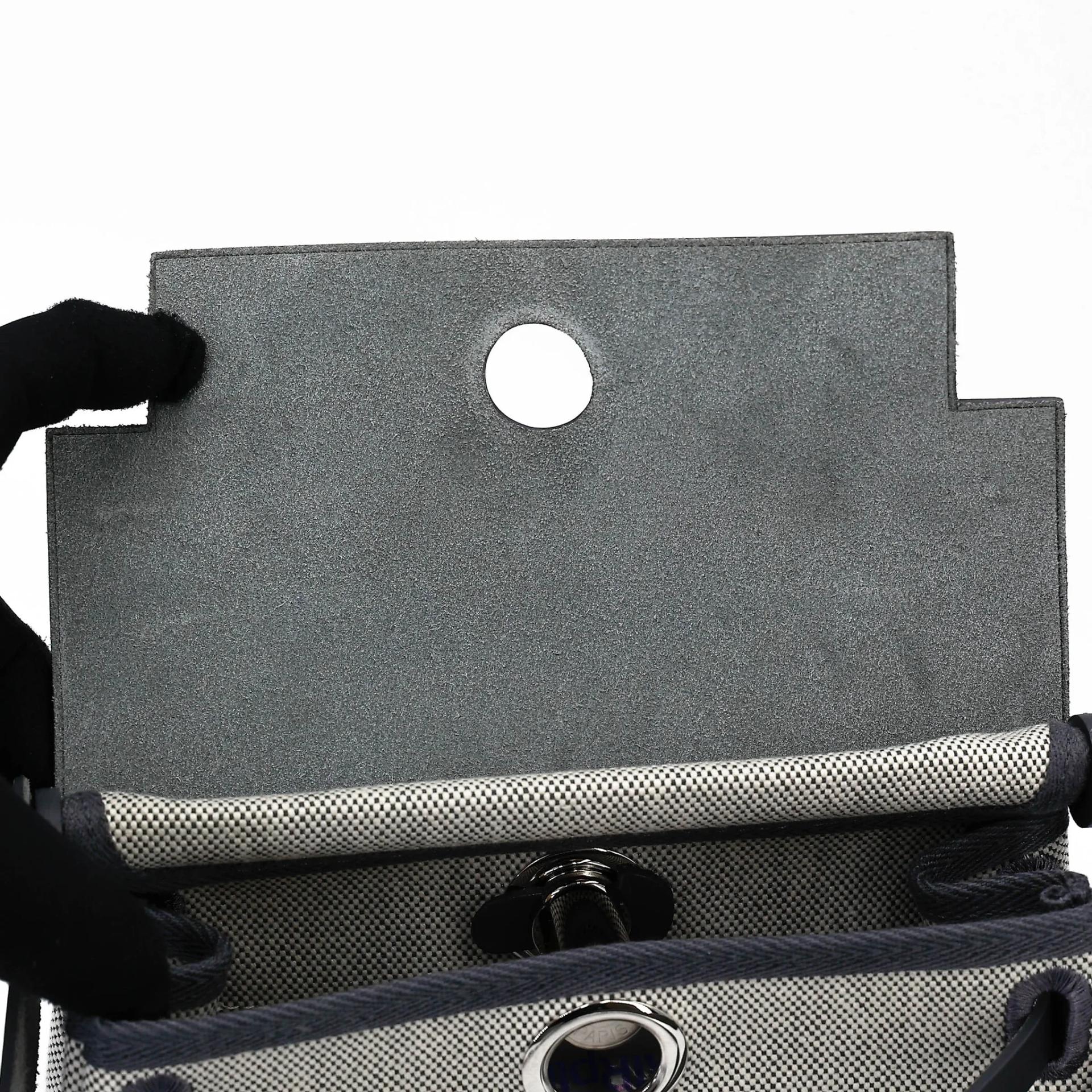 Brand New ( Rank N ) HERMÈS Herbag Mini TPM Ardoise (85) Vache Hunter Toile H canvas Palladium hardware G (2026) - 15