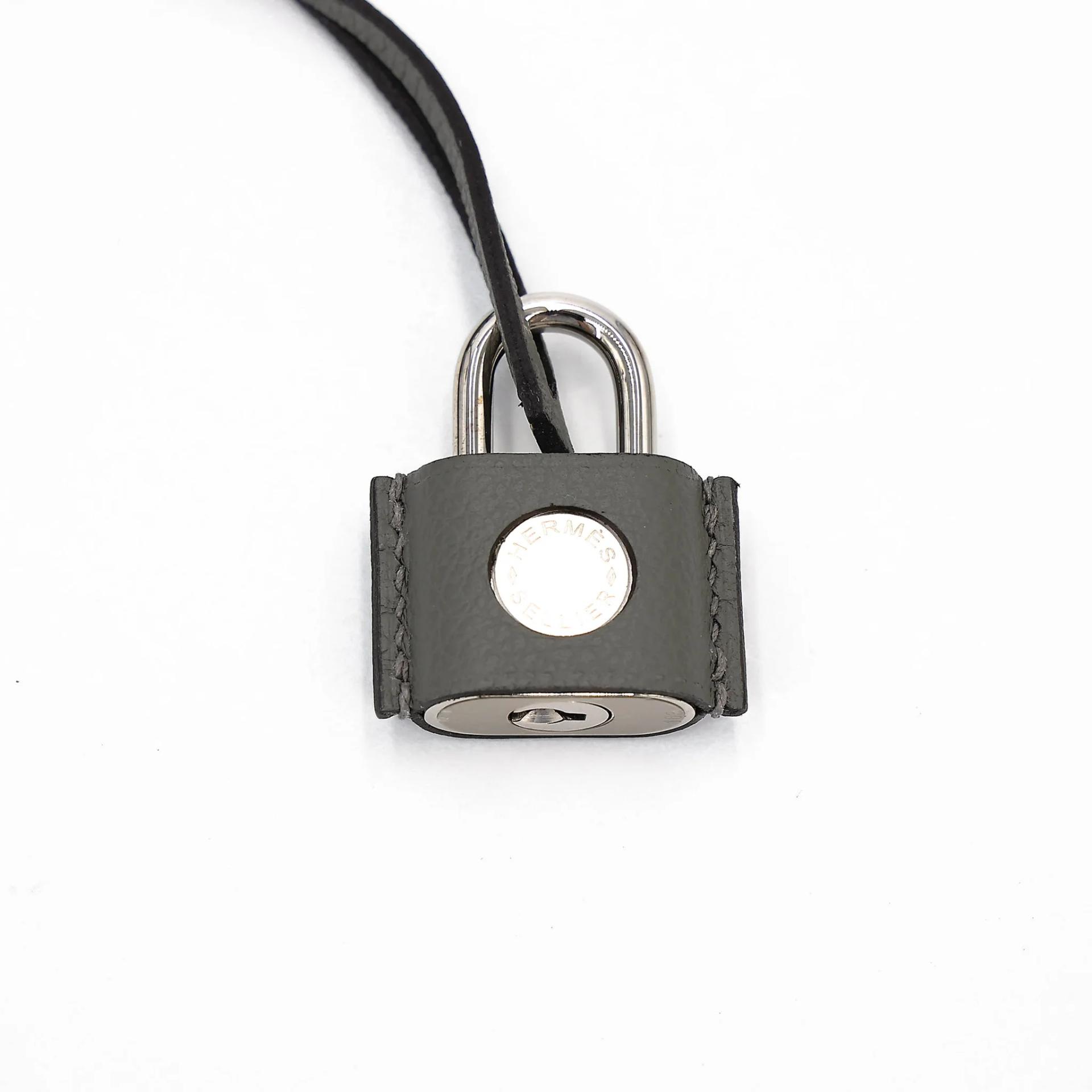 Unused ( Rank NS ) HERMÈS New Drag 22 Gris Meyer (0L) Evercolor Palladium hardware B (2023) - 21
