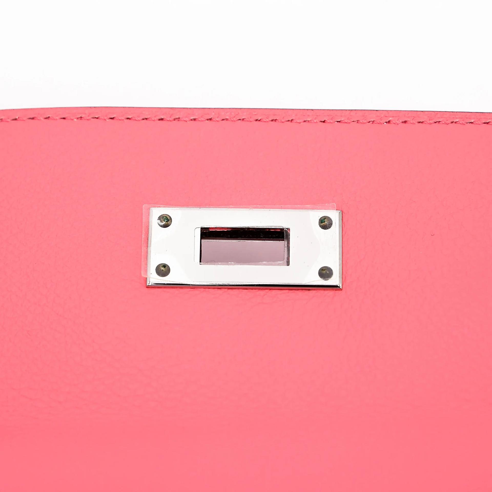 Unused ( Rank NS ) HERMÈS Kelly 32 Verso Rose d’Ete (K4) Terre Battue (R1) Evercolor Palladium hardware Y (2020) - 11