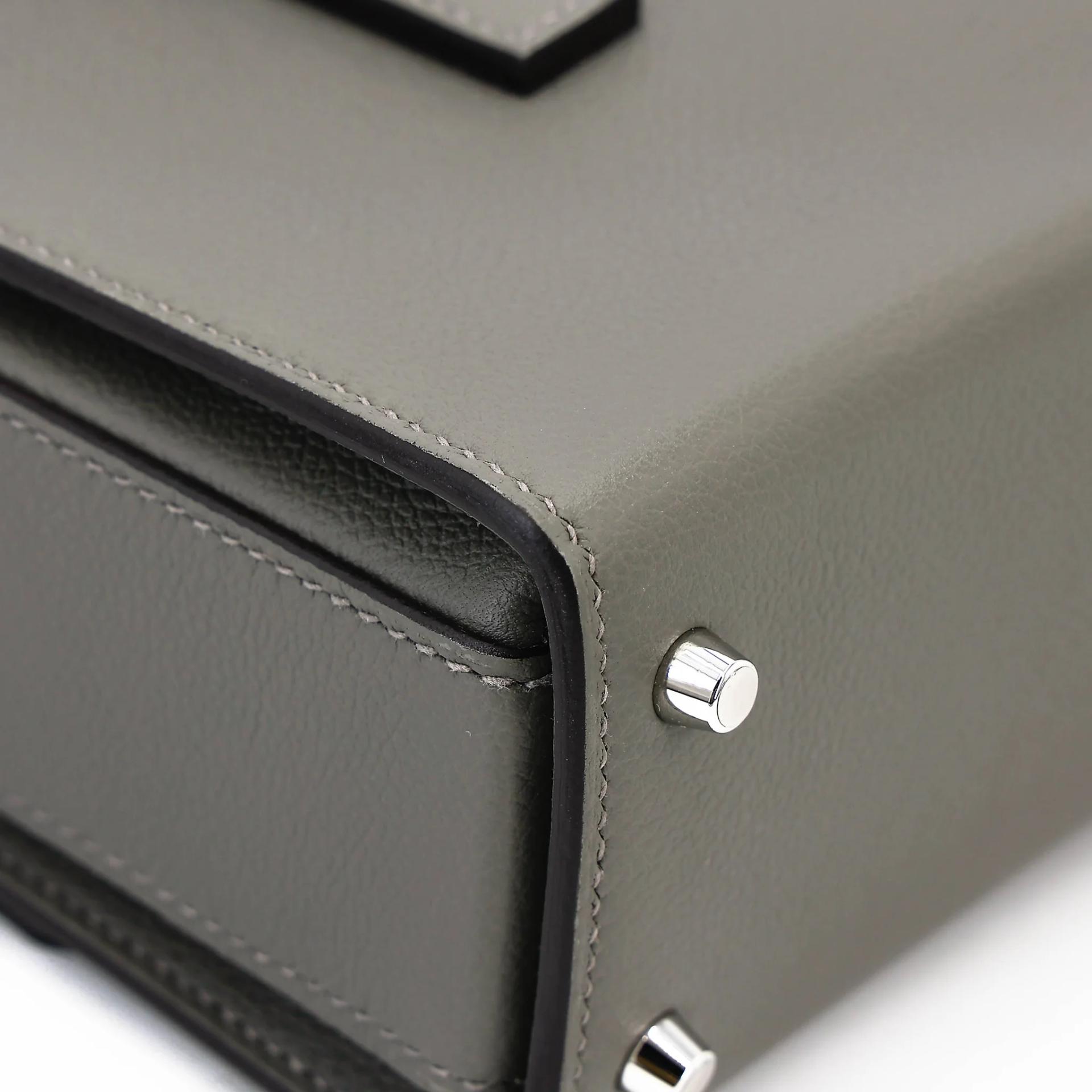Unused ( Rank NS ) HERMÈS New Drag 22 Gris Meyer (0L) Evercolor Palladium hardware B (2023) - 11