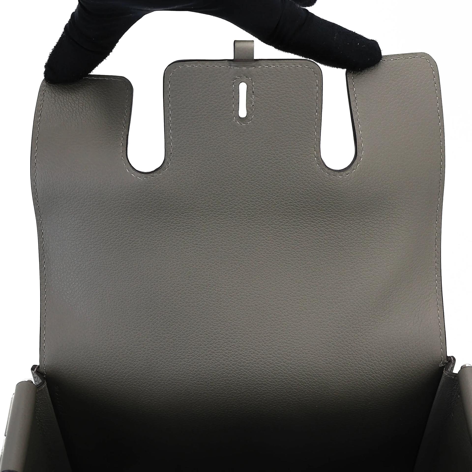 Unused ( Rank NS ) HERMÈS New Drag 22 Gris Meyer (0L) Evercolor Palladium hardware B (2023) - 14