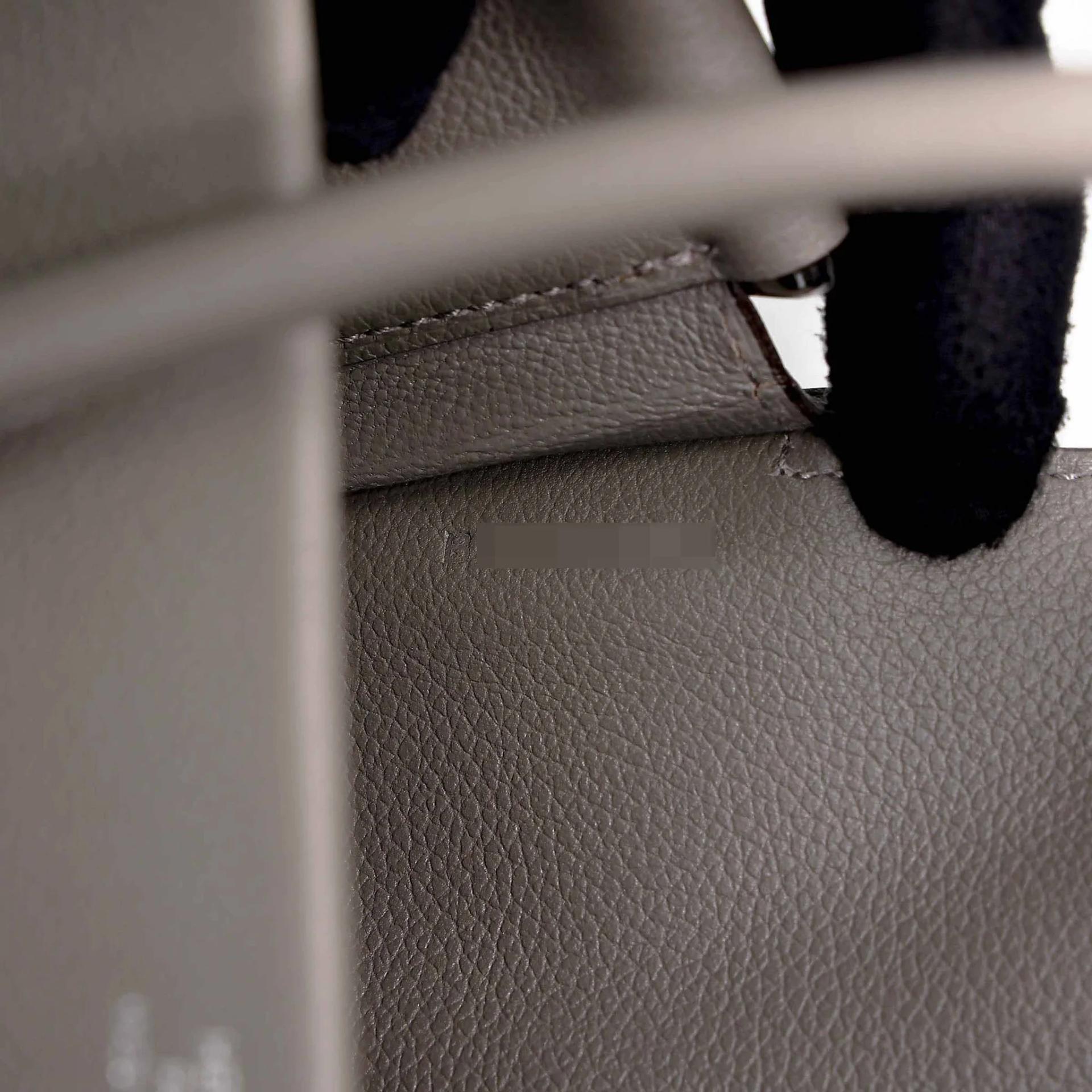 Unused ( Rank NS ) HERMÈS New Drag 22 Gris Meyer (0L) Evercolor Palladium hardware B (2023) - 16