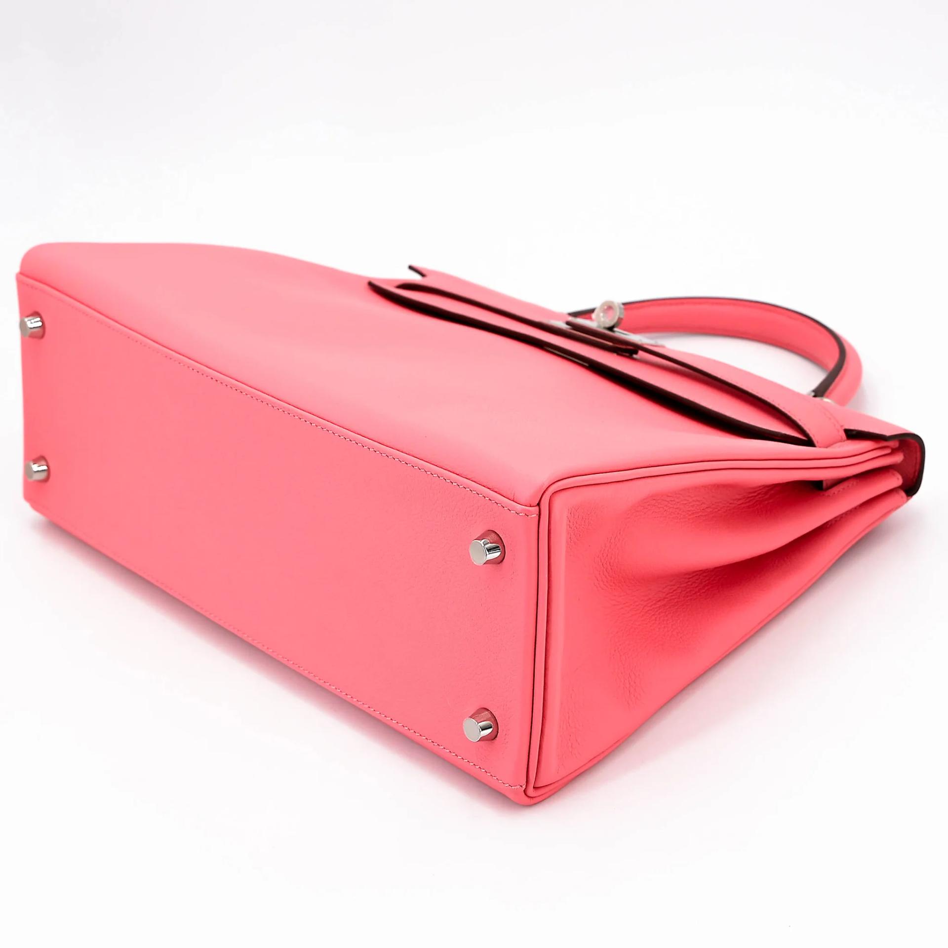 Unused ( Rank NS ) HERMÈS Kelly 32 Verso Rose d’Ete (K4) Terre Battue (R1) Evercolor Palladium hardware Y (2020) - 4
