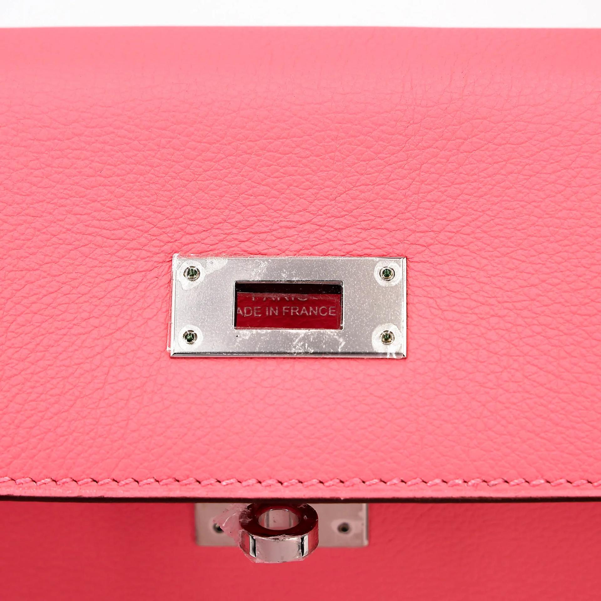 Unused ( Rank NS ) HERMÈS Kelly 32 Verso Rose d’Ete (K4) Terre Battue (R1) Evercolor Palladium hardware Y (2020) - 10