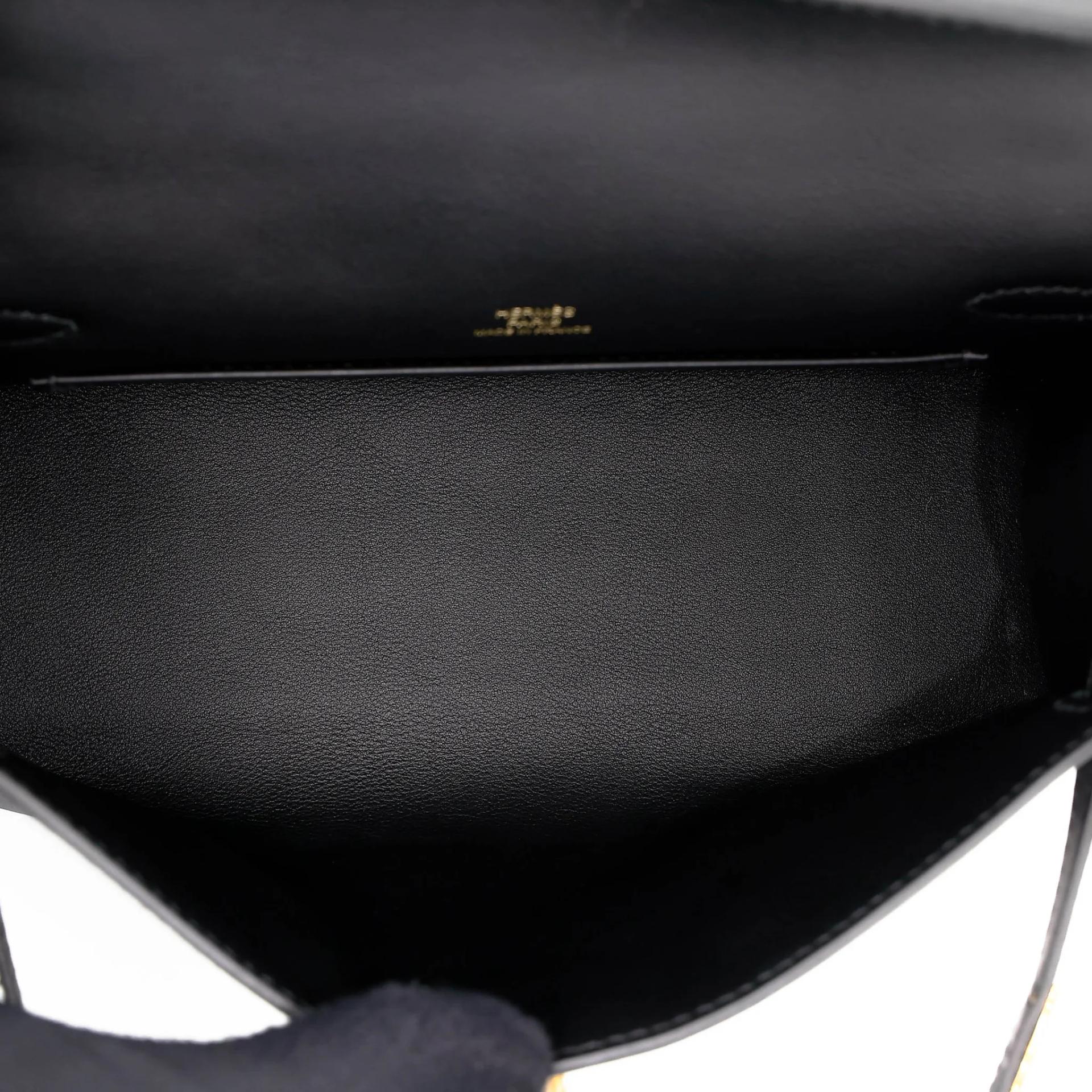 Brand New ( Rank N ) HERMÈS Kelly Pochette Noir (89) Swift Gold hardware K (2025) - 18