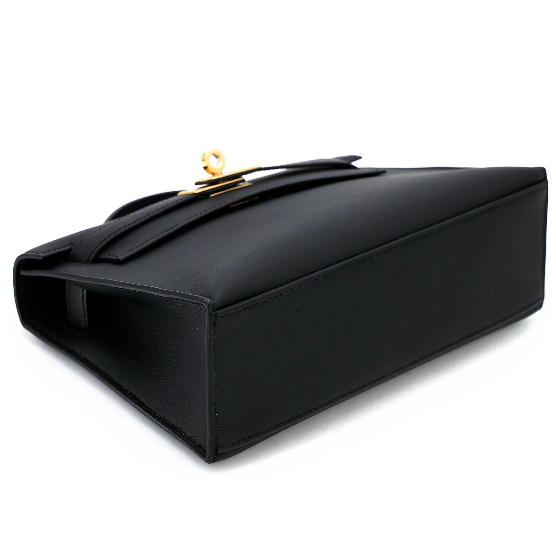 Brand New ( Rank N ) HERMÈS Kelly Pochette Noir (89) Swift Gold hardware K (2025) - 5