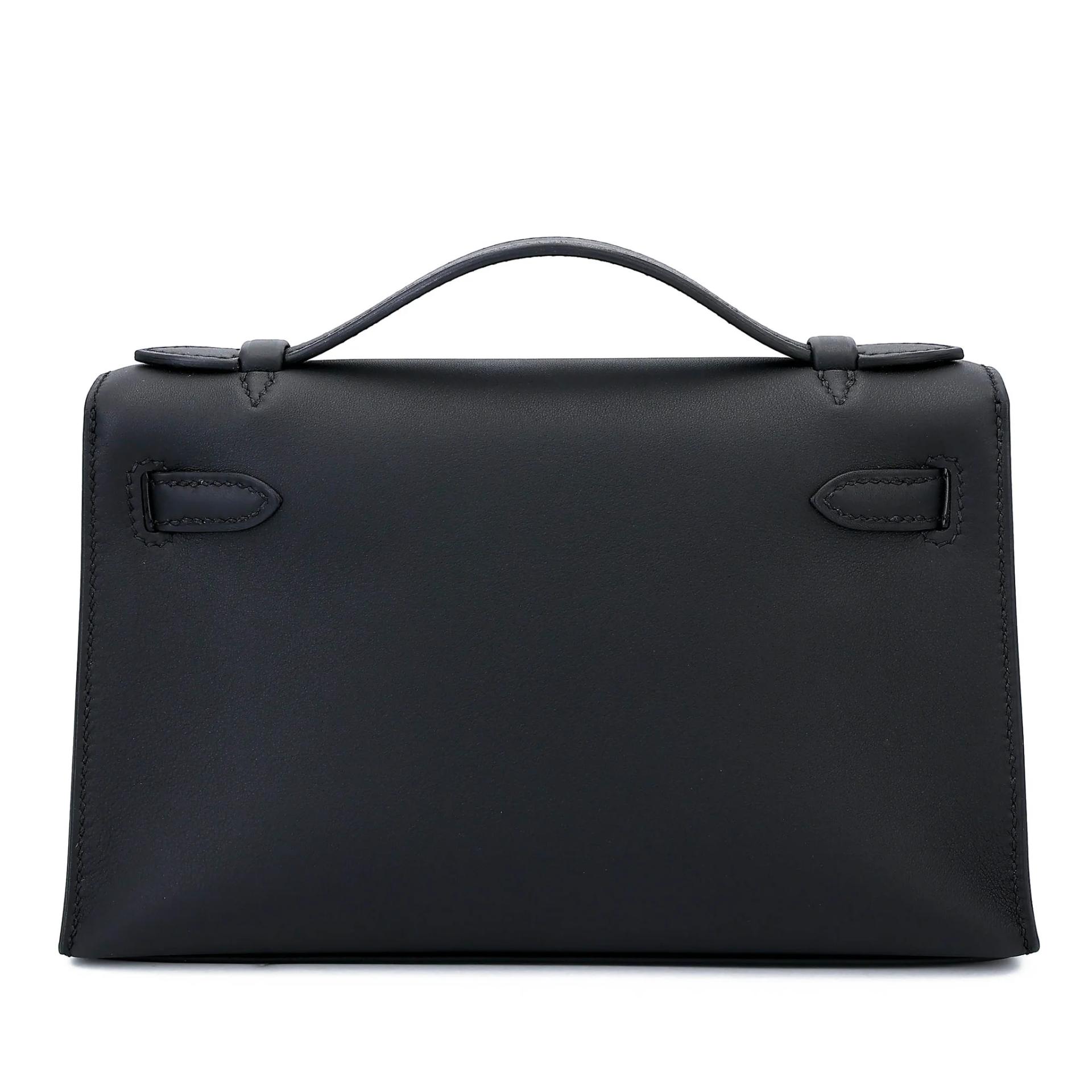 Brand New ( Rank N ) HERMÈS Kelly Pochette Noir (89) Swift Gold hardware K (2025) - 2