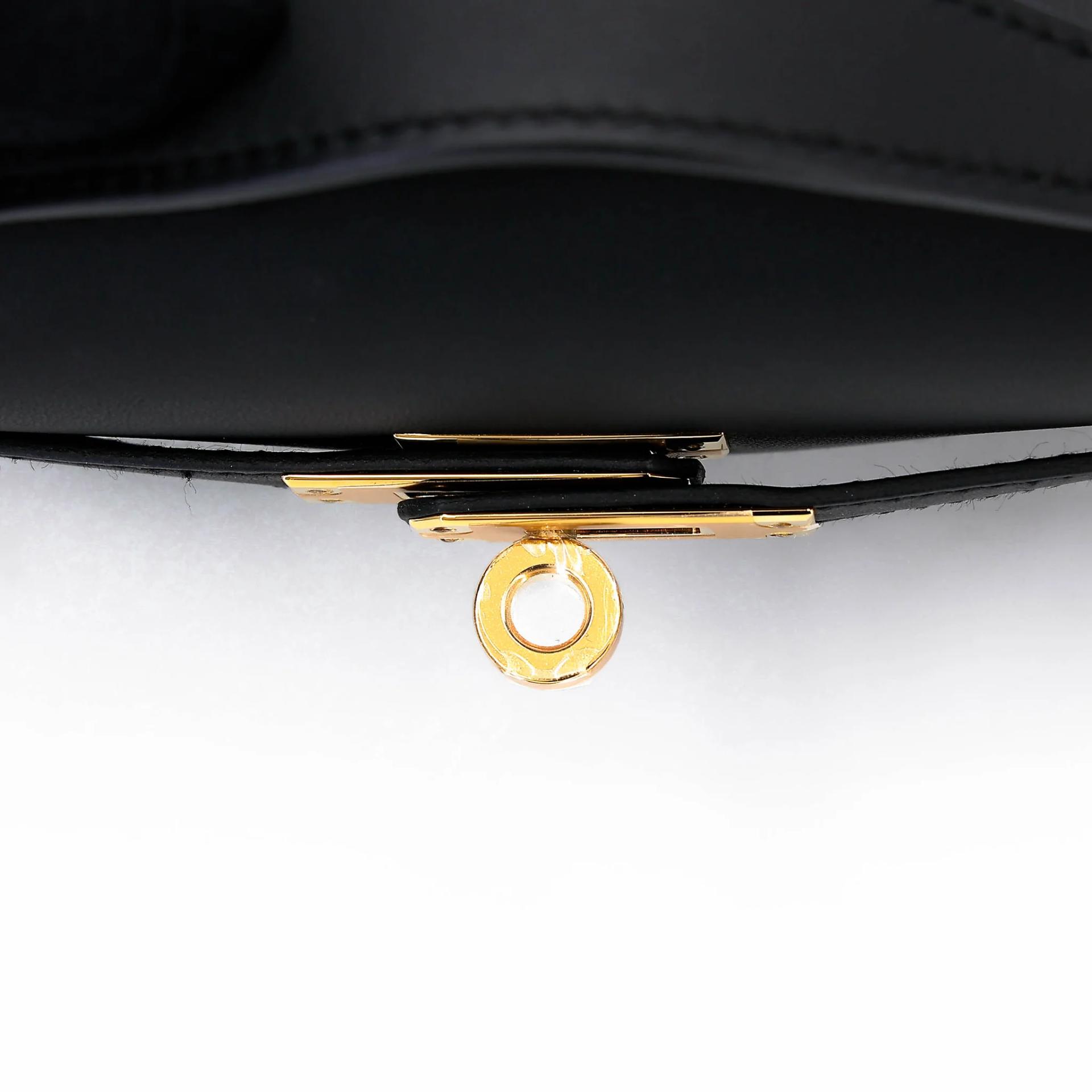 Brand New ( Rank N ) HERMÈS Kelly Pochette Noir (89) Swift Gold hardware K (2025) - 9