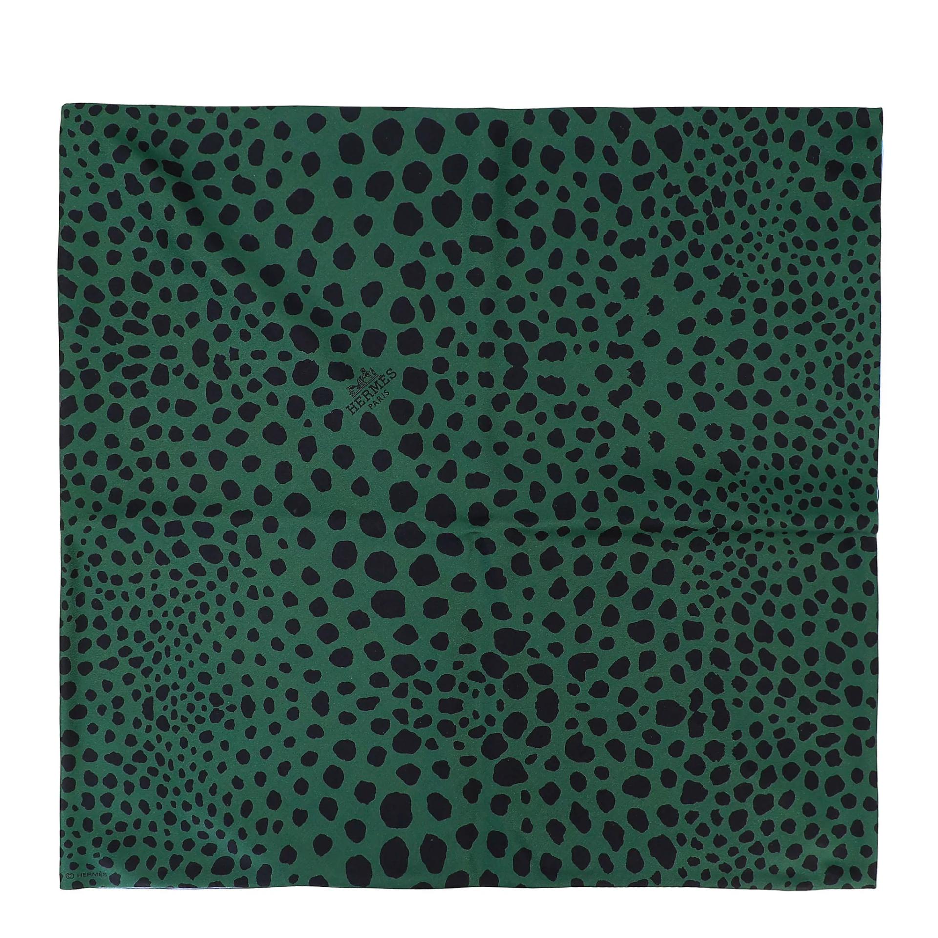 Carre 90 scarf Green Blue