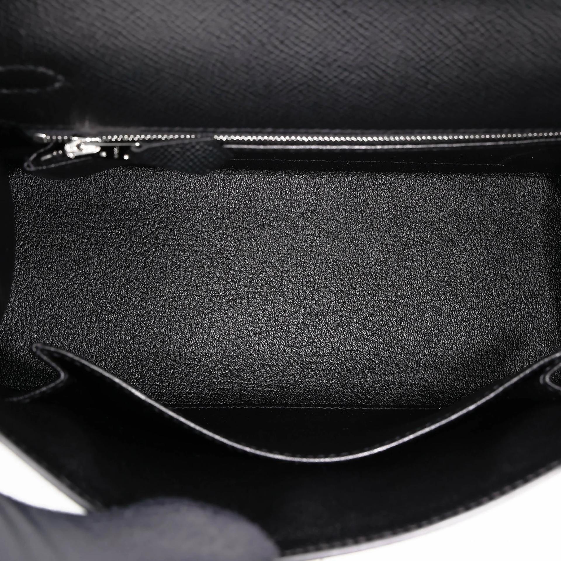 Brand New ( Rank N ) HERMÈS Kelly 25 Sellier Noir (89) Epsom Palladium hardware K (2025) - 19