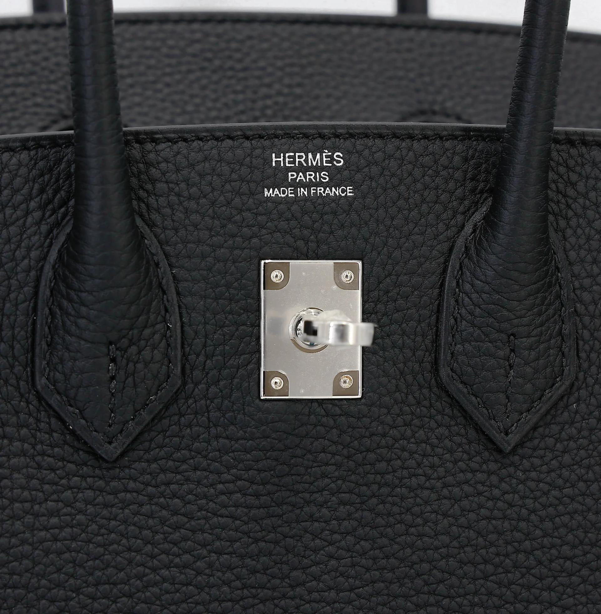 Brand New ( Rank N ) HERMÈS Birkin 25 Noir (89) Togo Palladium hardware G (2026) - 10