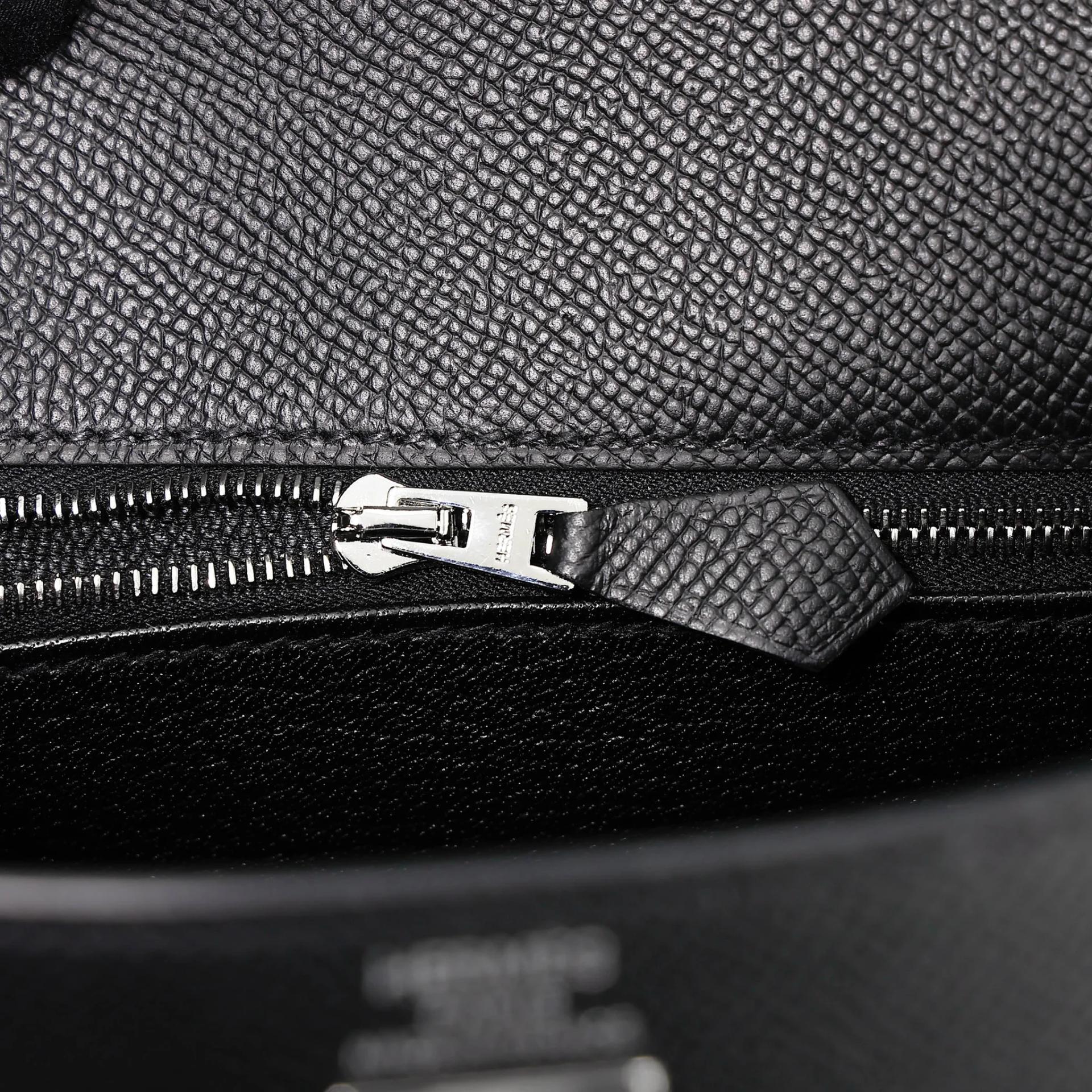 Brand New ( Rank N ) HERMÈS Kelly 25 Sellier Noir (89) Epsom Palladium hardware K (2025) - 14