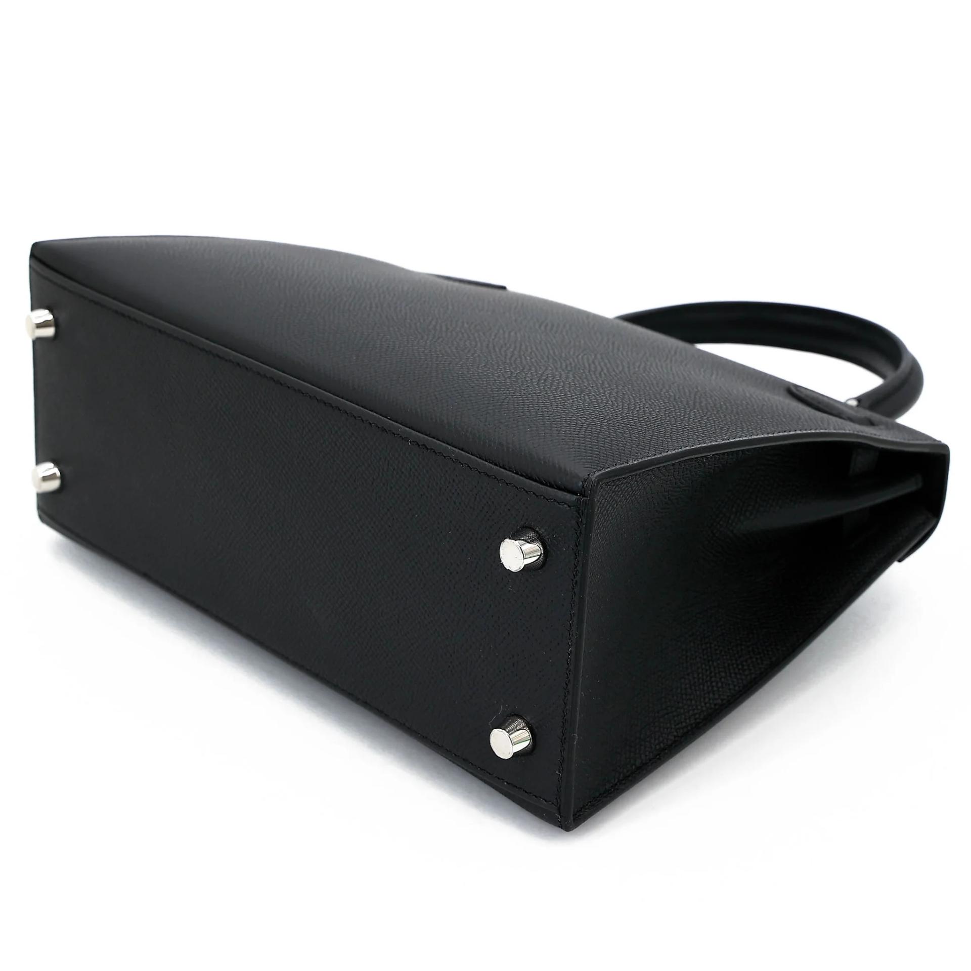 Brand New ( Rank N ) HERMÈS Kelly 25 Sellier Noir (89) Epsom Palladium hardware K (2025) - 6