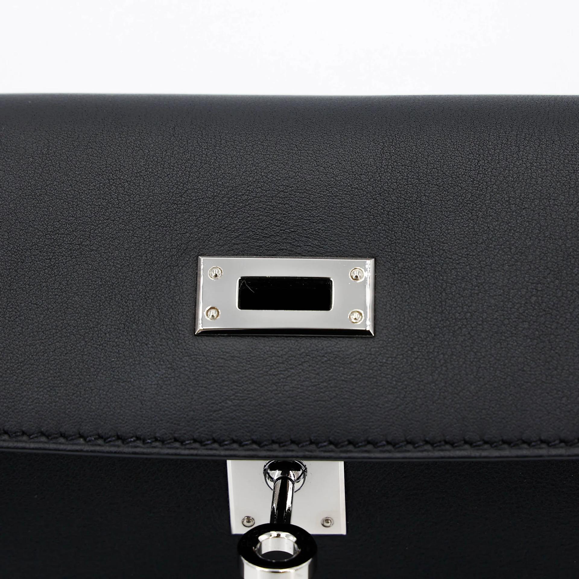 Excellent ( Rank SA ) HERMÈS Kelly Danse Noir (89) Swift Palladium hardware B (2023) - 12
