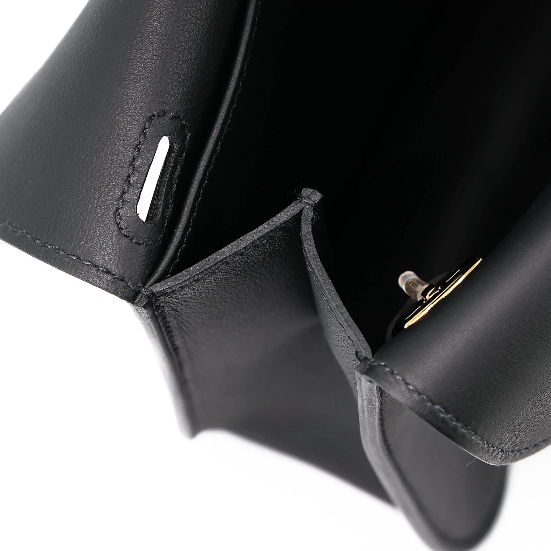 Brand New ( Rank N ) HERMÈS Halzan Mini Noir (89) Swift Gold hardware G (2026) - 16