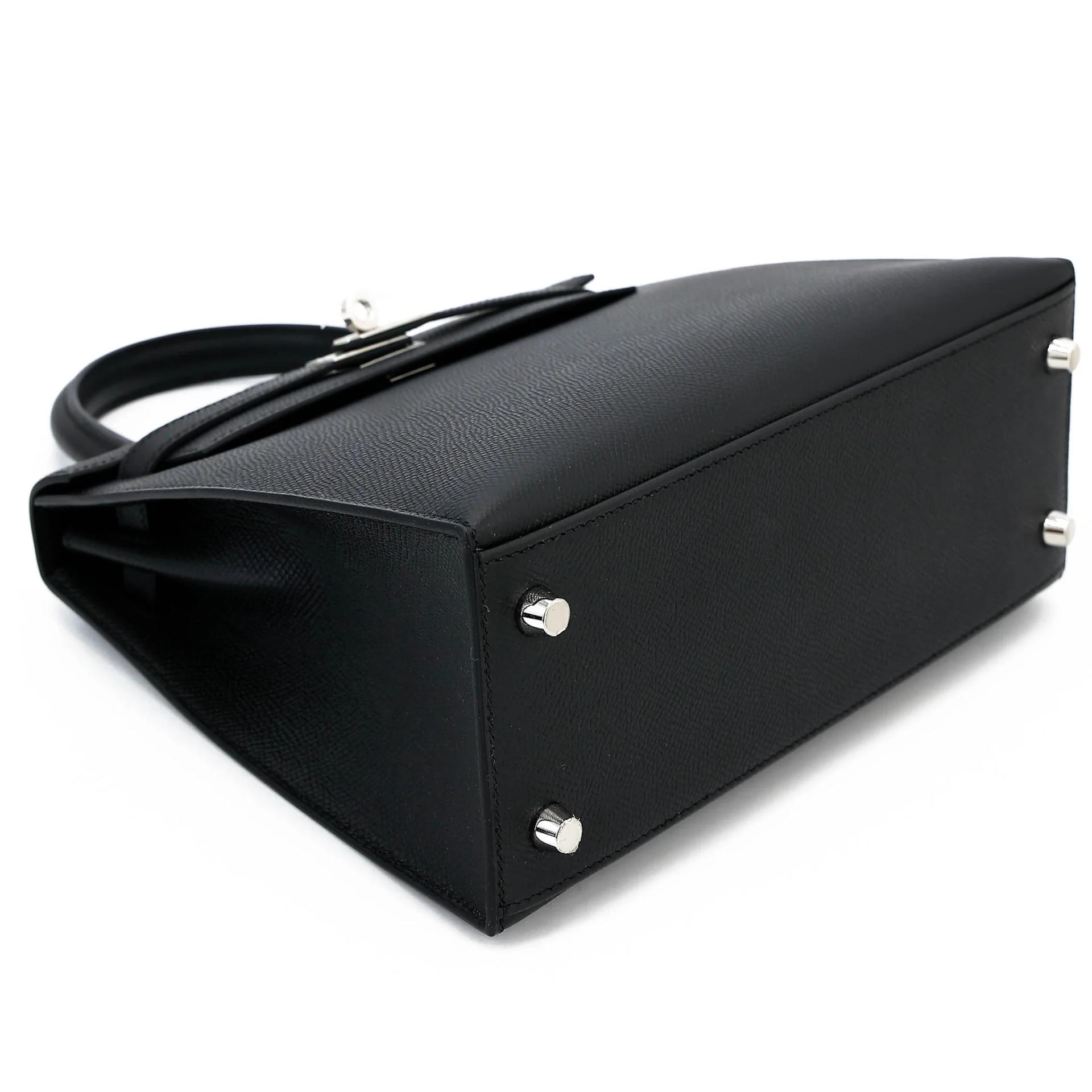 Brand New ( Rank N ) HERMÈS Kelly 25 Sellier Noir (89) Epsom Palladium hardware K (2025) - 5
