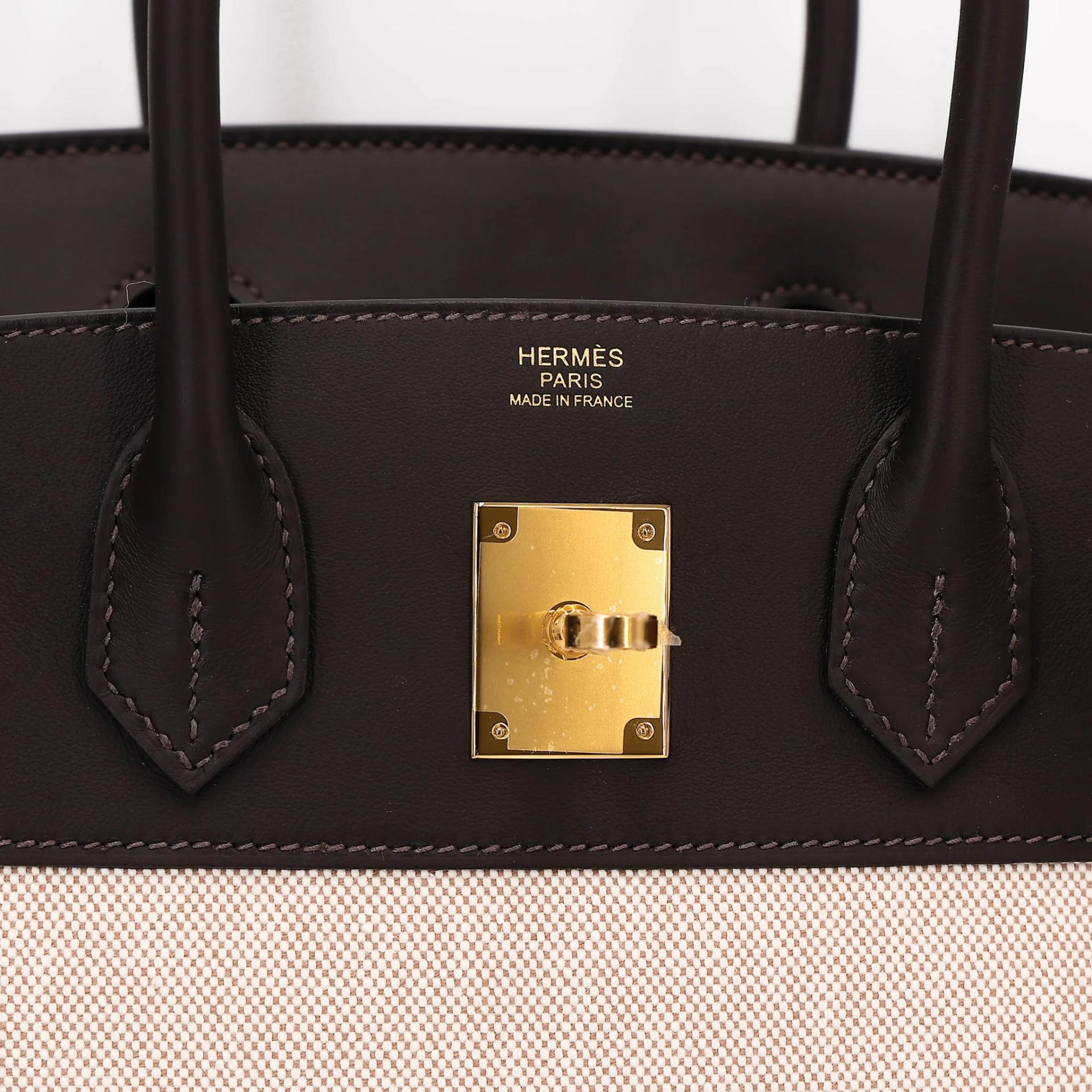 Brand New ( Rank N ) HERMÈS Birkin 30 Bai Brun（T3） Toile H canvas Swift Gold hardware G (2026) - 10