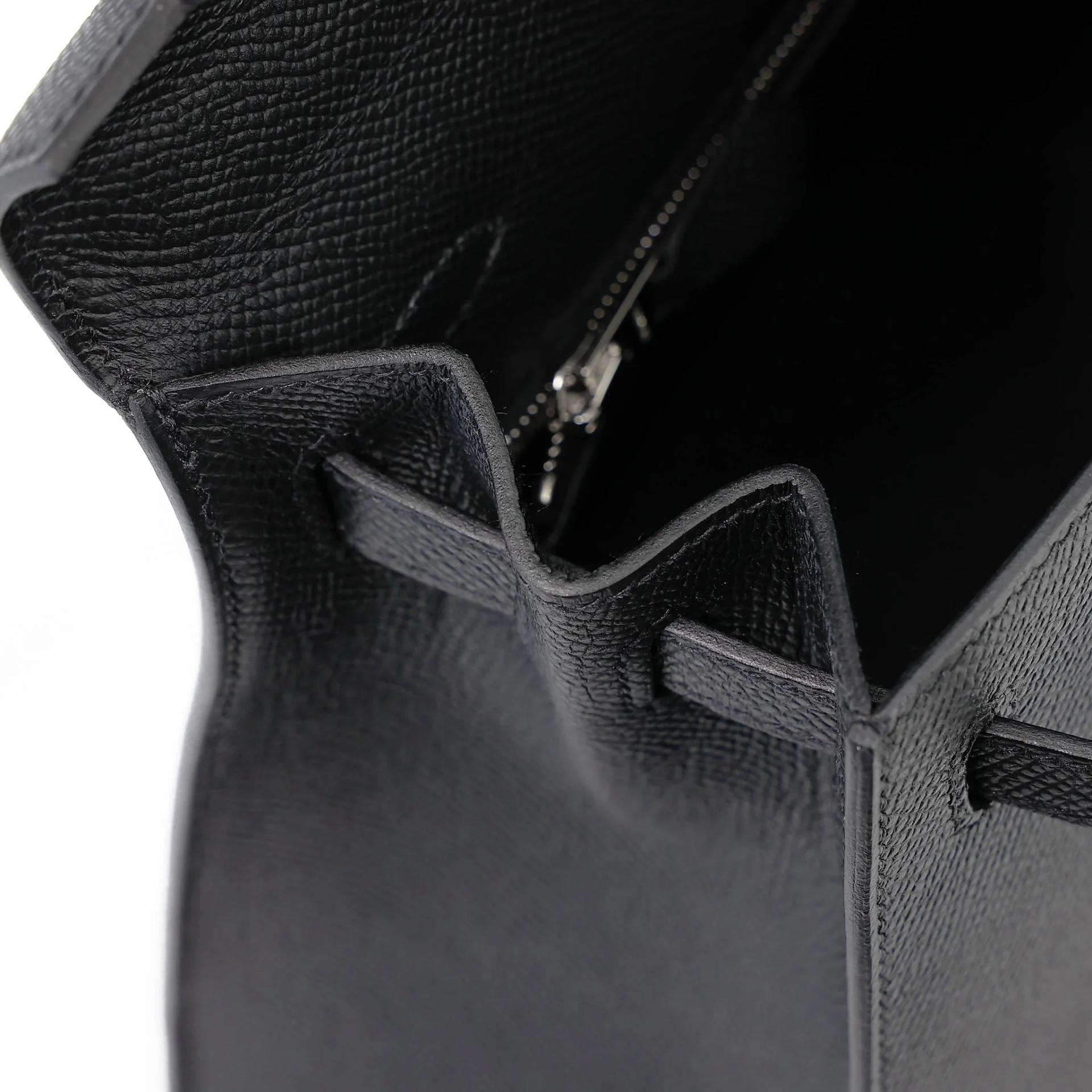 Brand New ( Rank N ) HERMÈS Kelly 25 Sellier Noir (89) Epsom Palladium hardware K (2025) - 18
