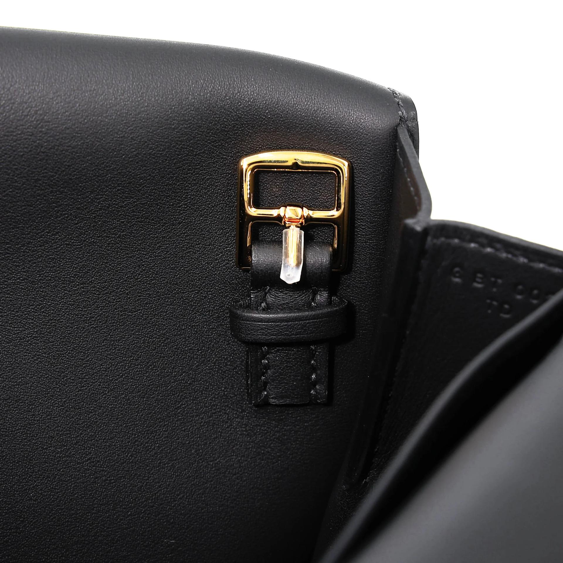 Brand New ( Rank N ) HERMÈS Halzan Mini Noir (89) Swift Gold hardware G (2026) - 13