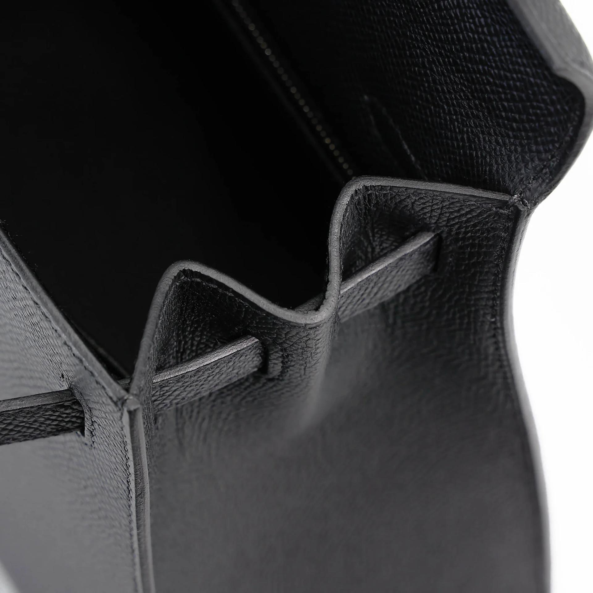 Brand New ( Rank N ) HERMÈS Kelly 25 Sellier Noir (89) Epsom Palladium hardware K (2025) - 17