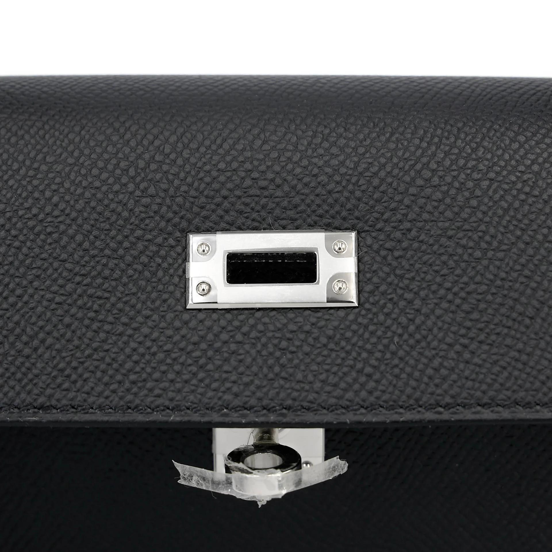 Brand New ( Rank N ) HERMÈS Kelly 25 Sellier Noir (89) Epsom Palladium hardware K (2025) - 10