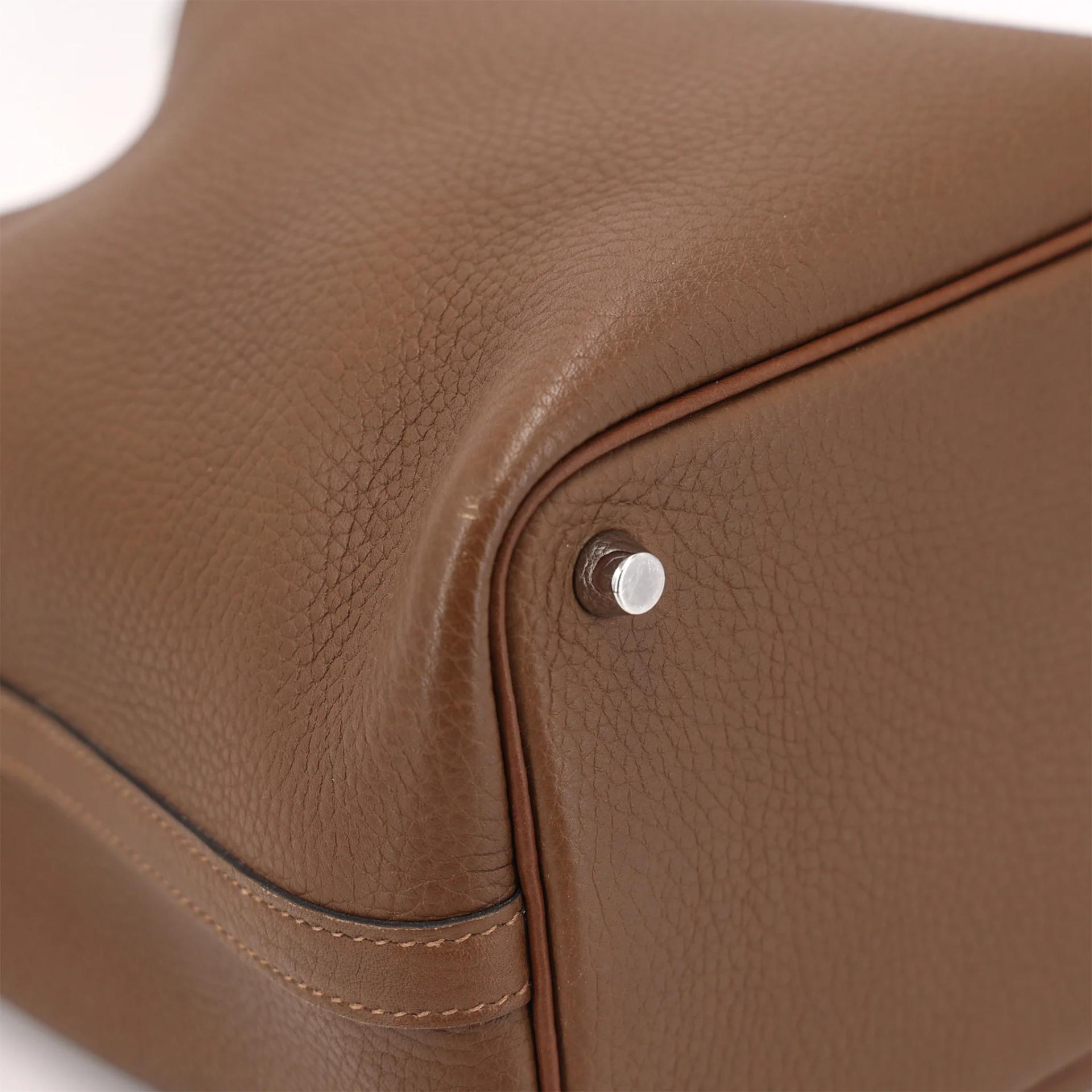 ランク A HERMÈS エルメス ピコタンロックPM アルザン (3G) ビスキュイ (4B) トリヨン シルバー金具 Z刻印 (2021) - 8
