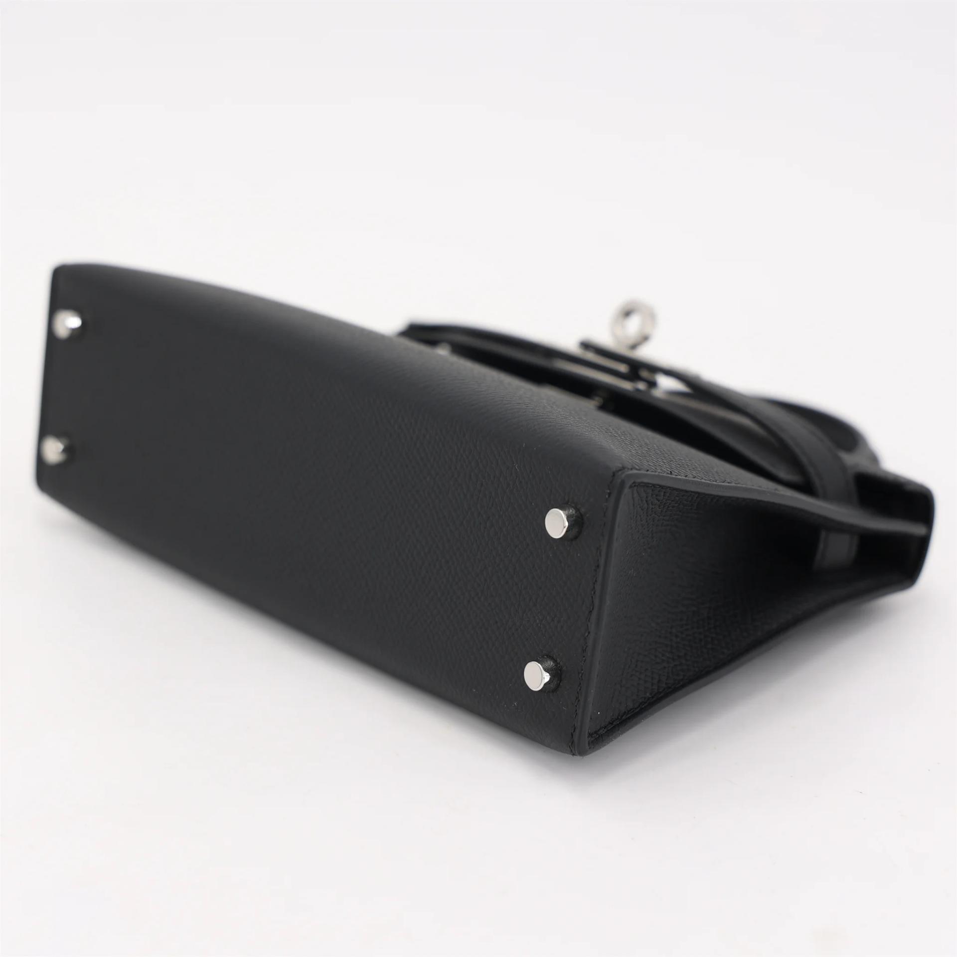 Brand New ( Rank N ) HERMÈS Mini Kelly II Noir (89) Epsom Palladium hardware G (2026) - 5