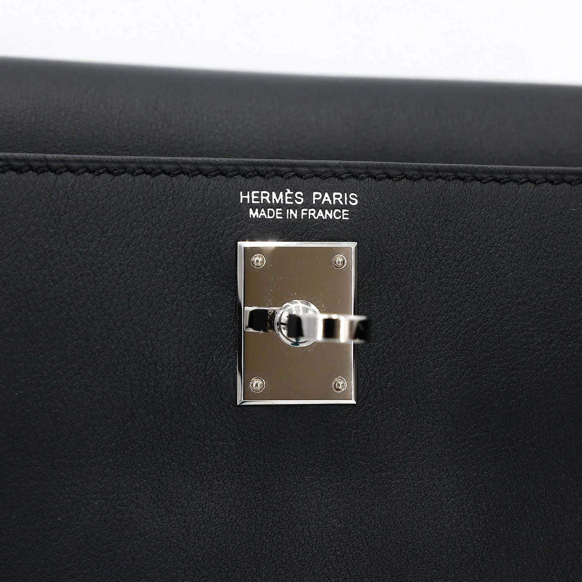 Excellent ( Rank SA ) HERMÈS Kelly Danse Noir (89) Swift Palladium hardware B (2023) - 15