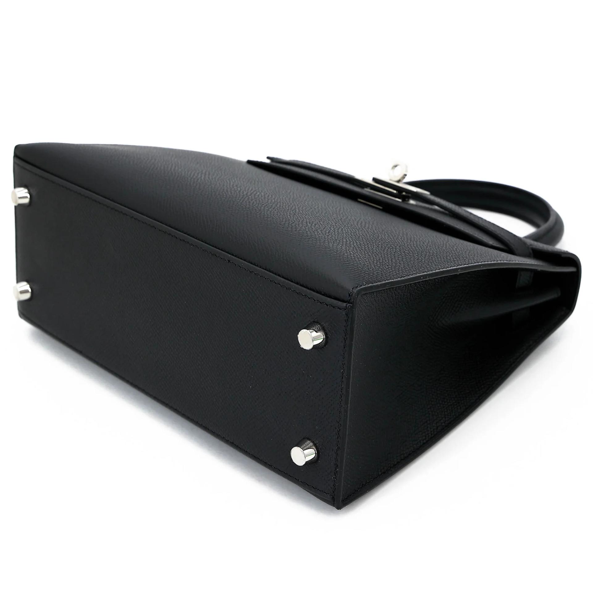 Brand New ( Rank N ) HERMÈS Kelly 25 Sellier Noir (89) Epsom Palladium hardware K (2025) - 4