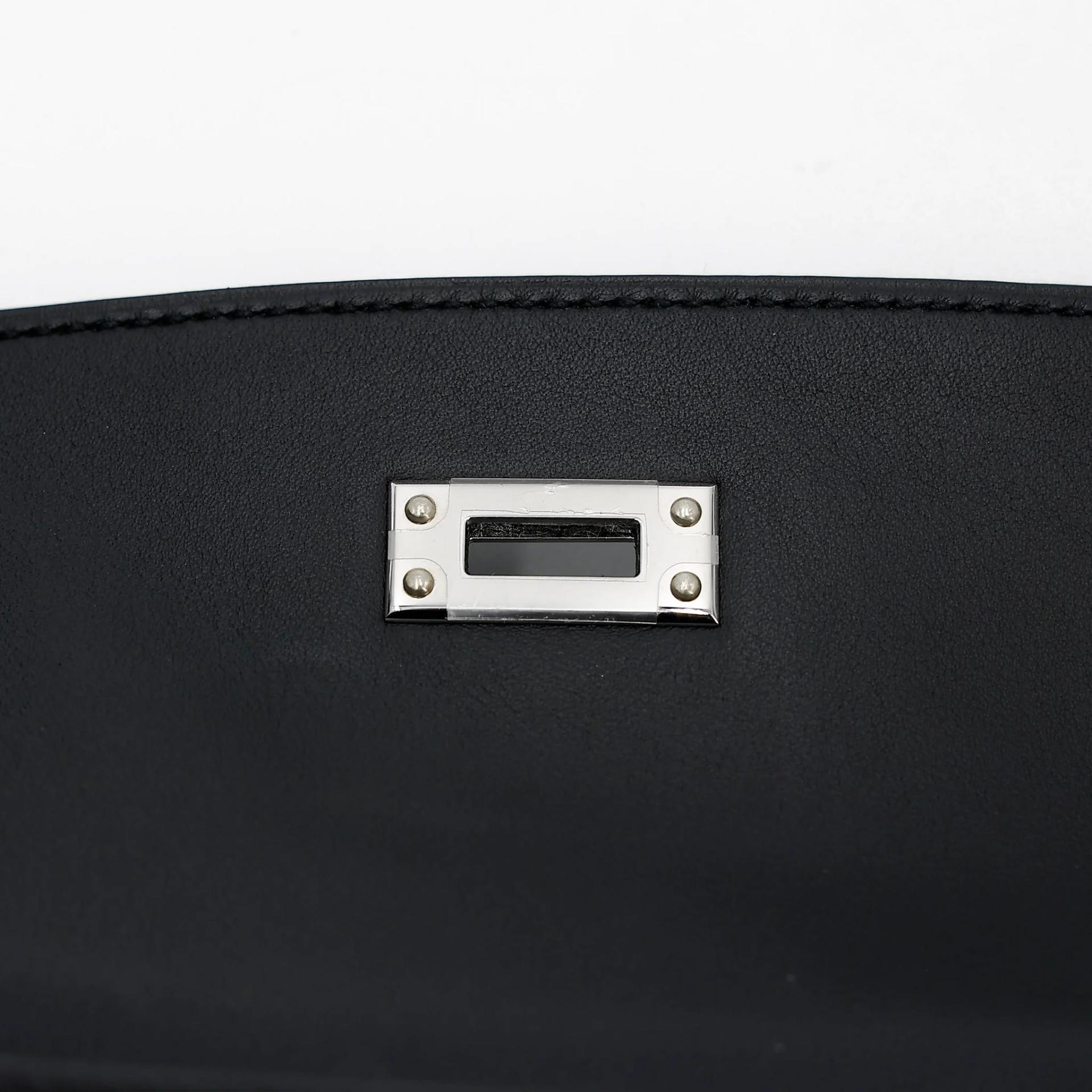 Excellent ( Rank SA ) HERMÈS Kelly Danse Noir (89) Swift Palladium hardware B (2023) - 13